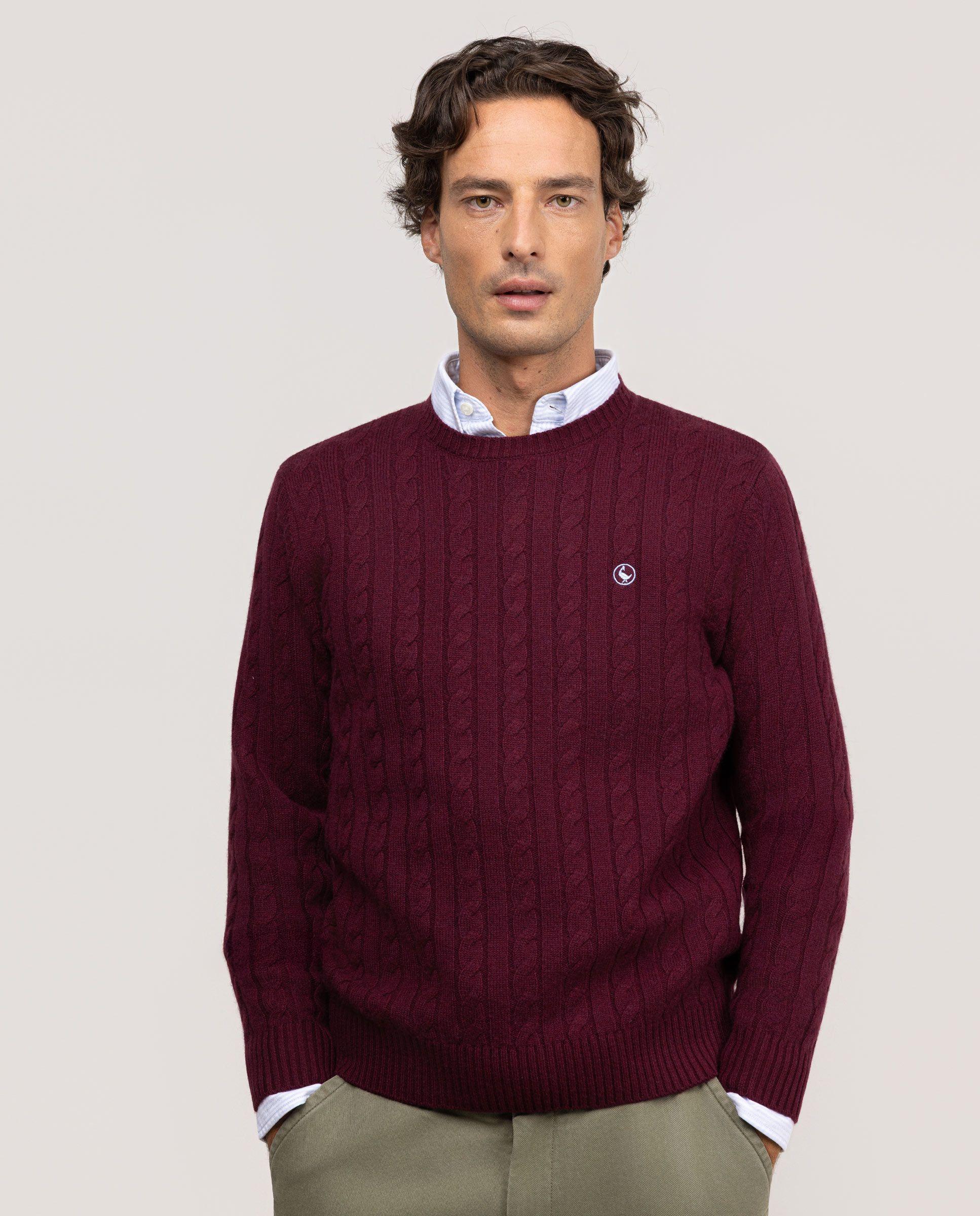 Jersey de Ochos Cuello Caja Granate HOMBRE OI 25-0