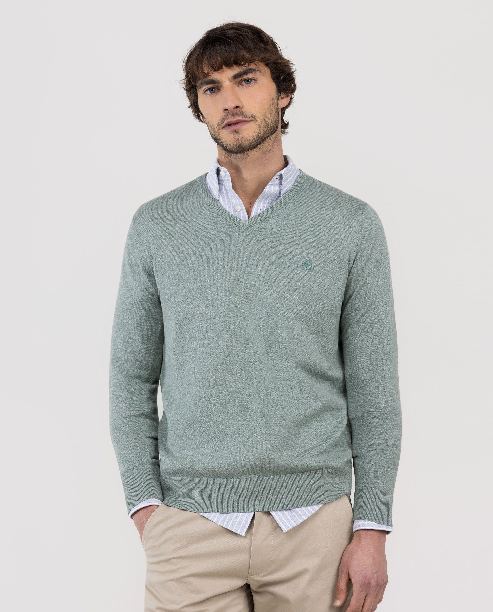 Jersey Cuello Pico Verde Menta HOMBRE PV 26-2
