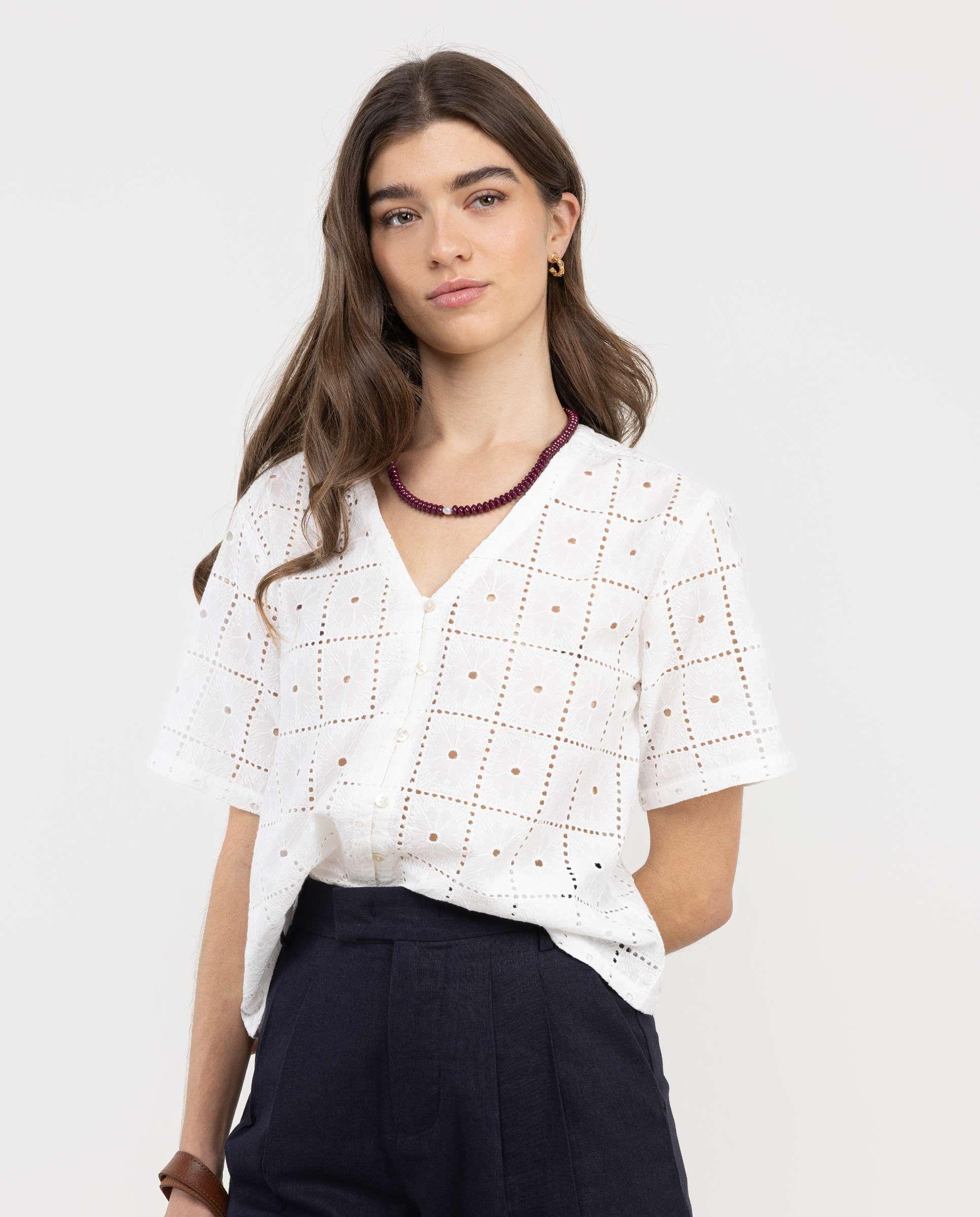 Camisa Lina Bordados Blanco MUJER PV 26-2