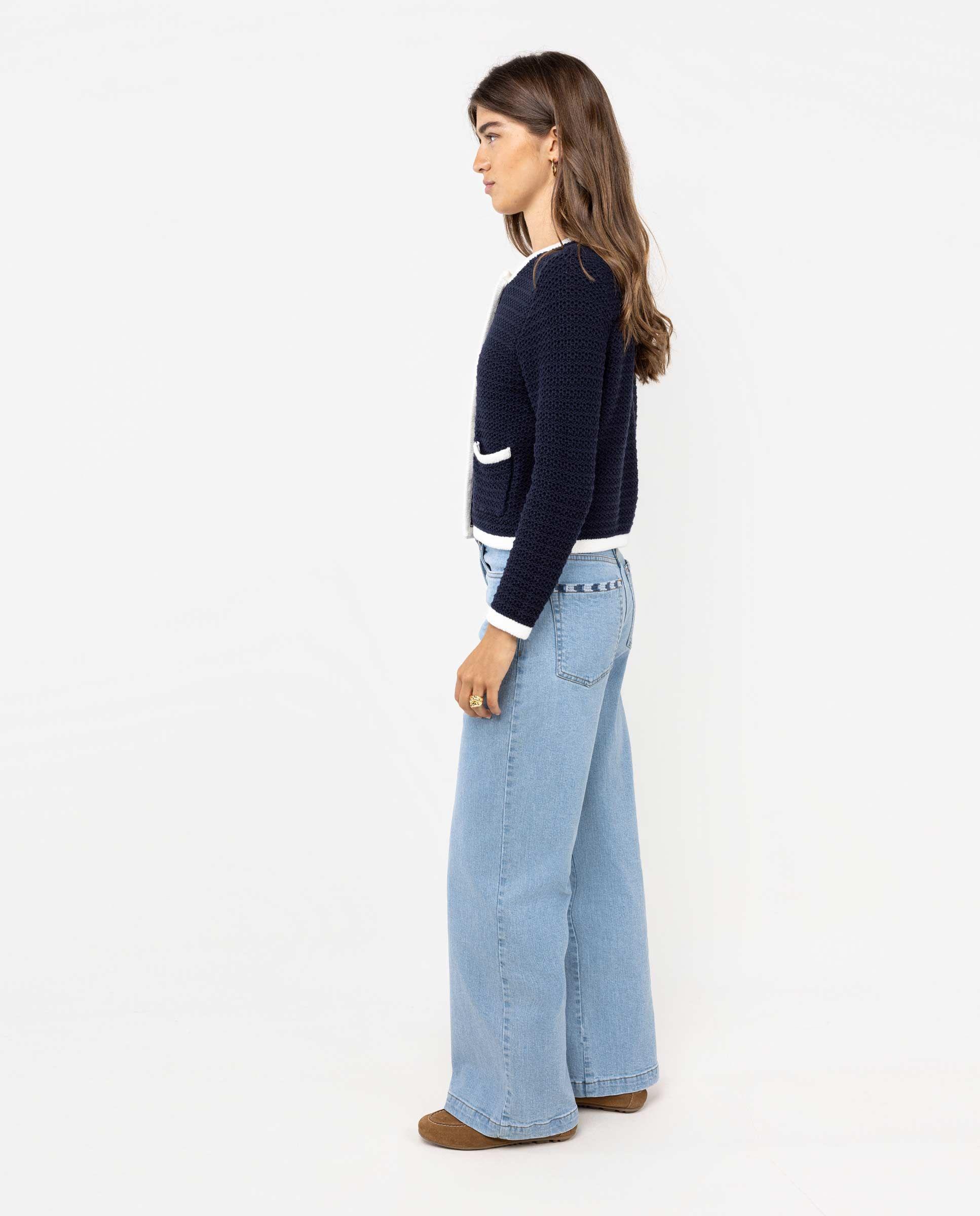 Chaqueta Punto Botones Marino MUJER OI 25-2