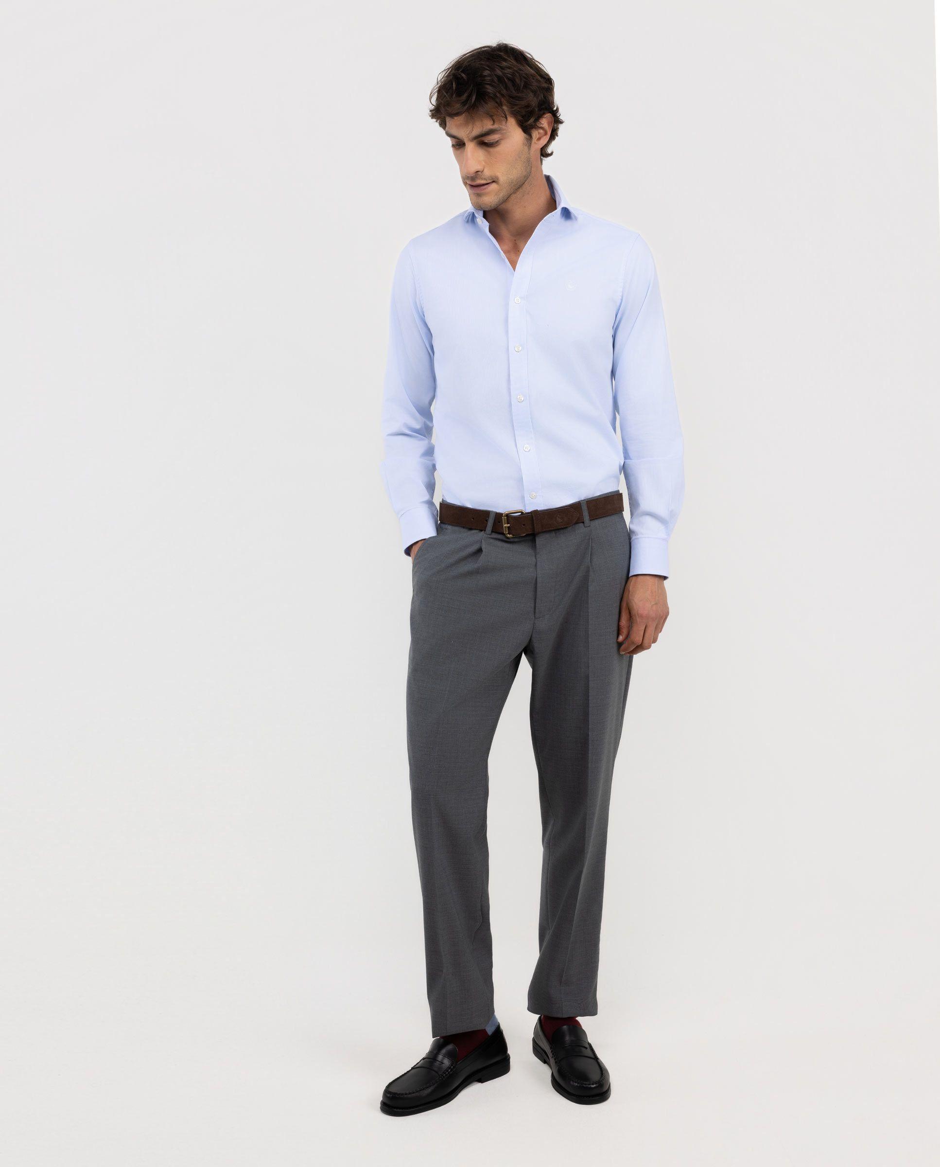 Pantalón de Traje Pinzas Lavable Gris HOMBRE OI 25-1