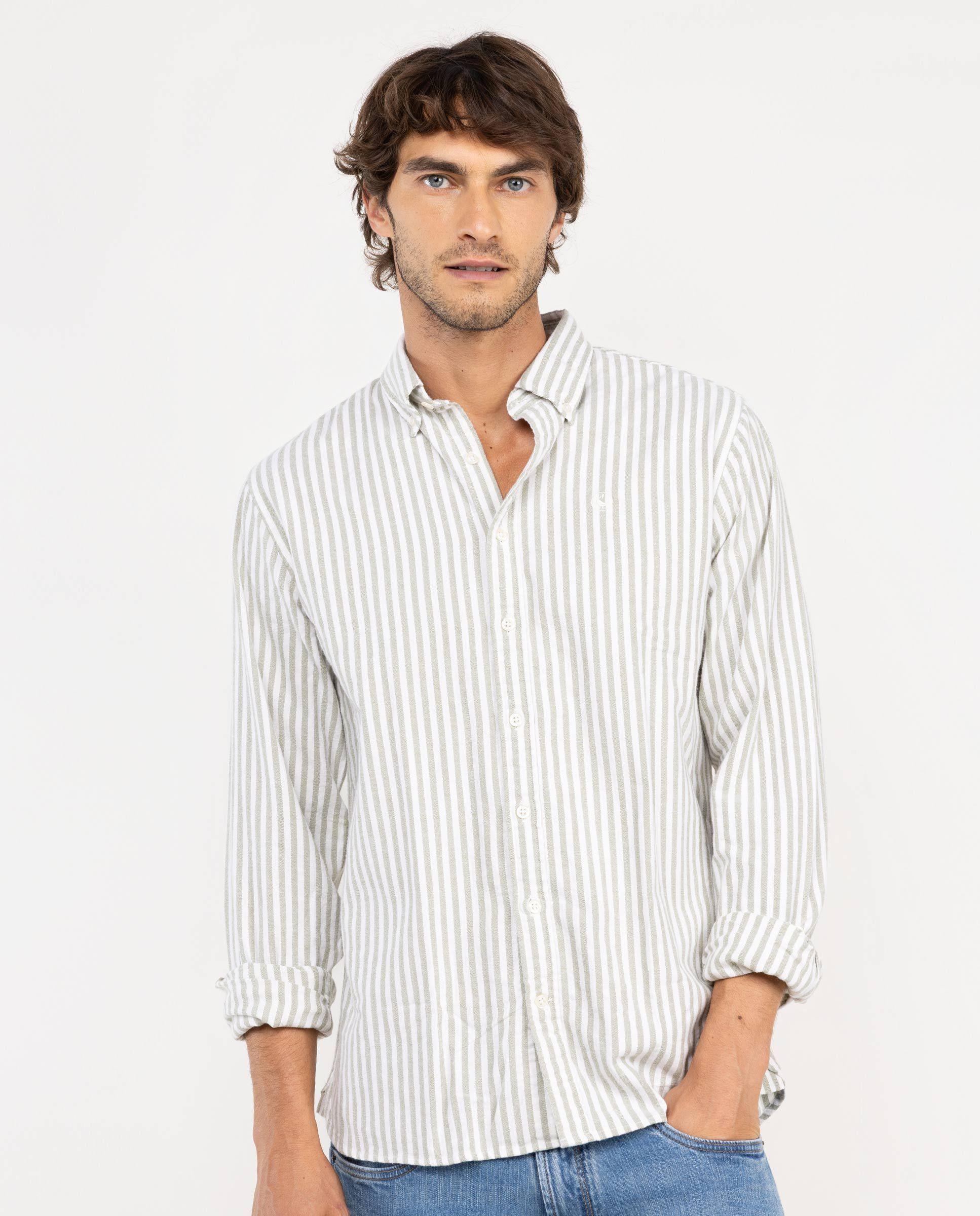 Camisa Franela Crudo Raya Kodak Verde HOMBRE OI 25-1