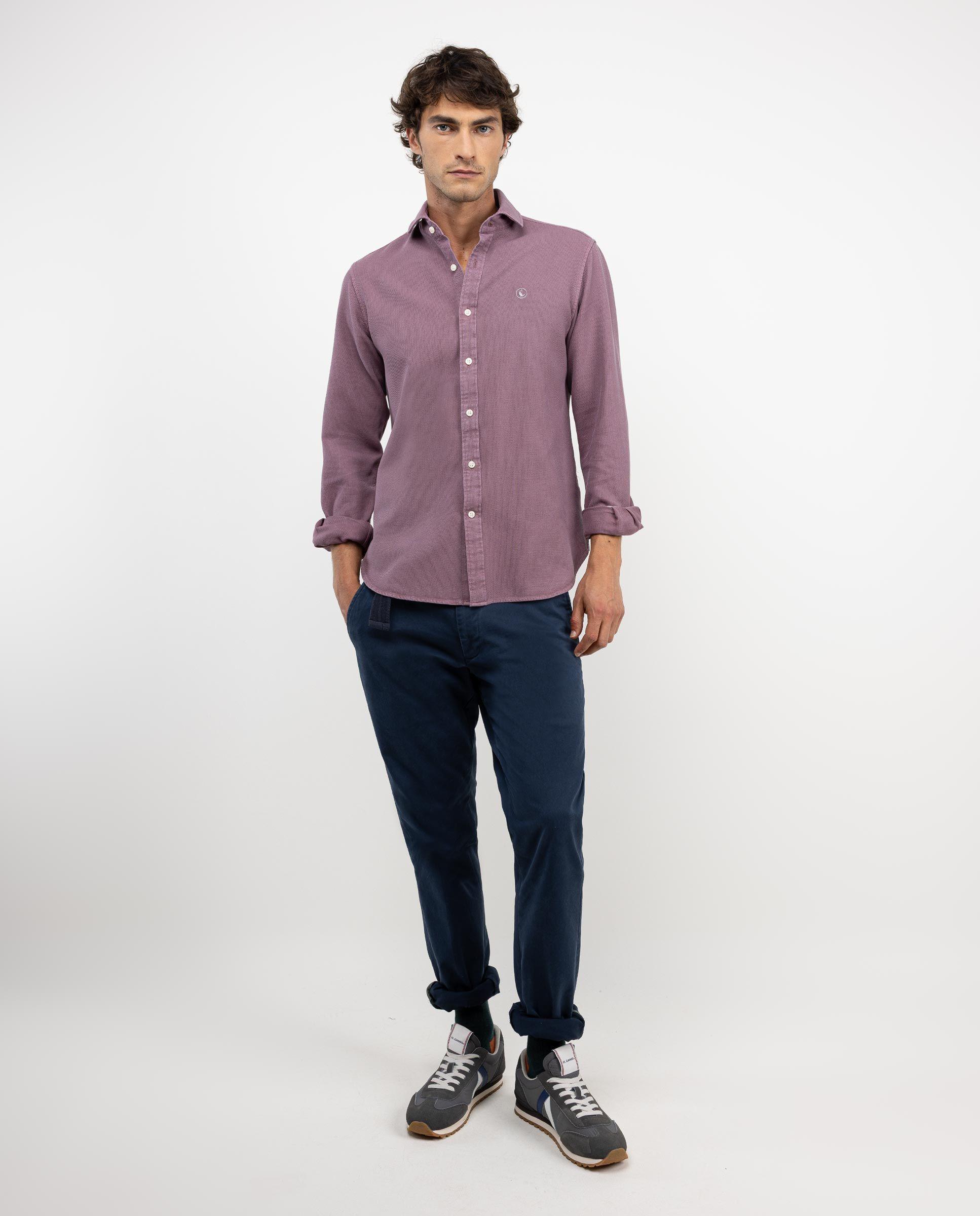 Camisa Estructura Algodón Granate HOMBRE OI 25-0