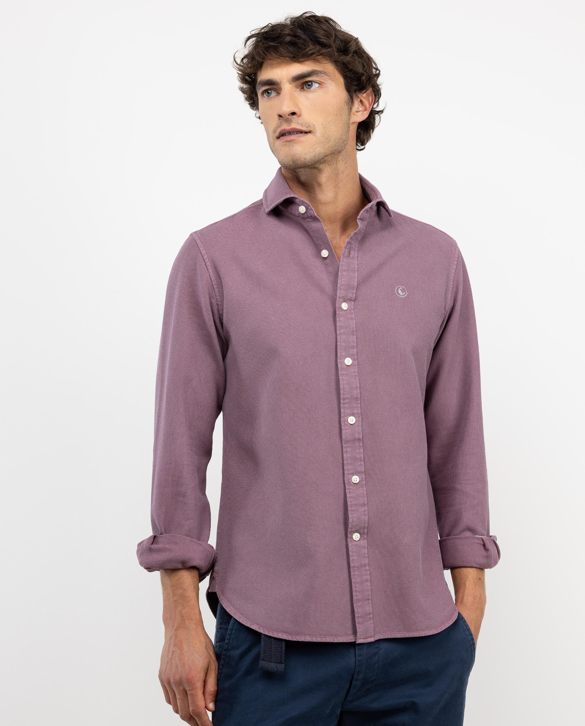 Camisa Estructura Algodón Granate HOMBRE OI 25-1
