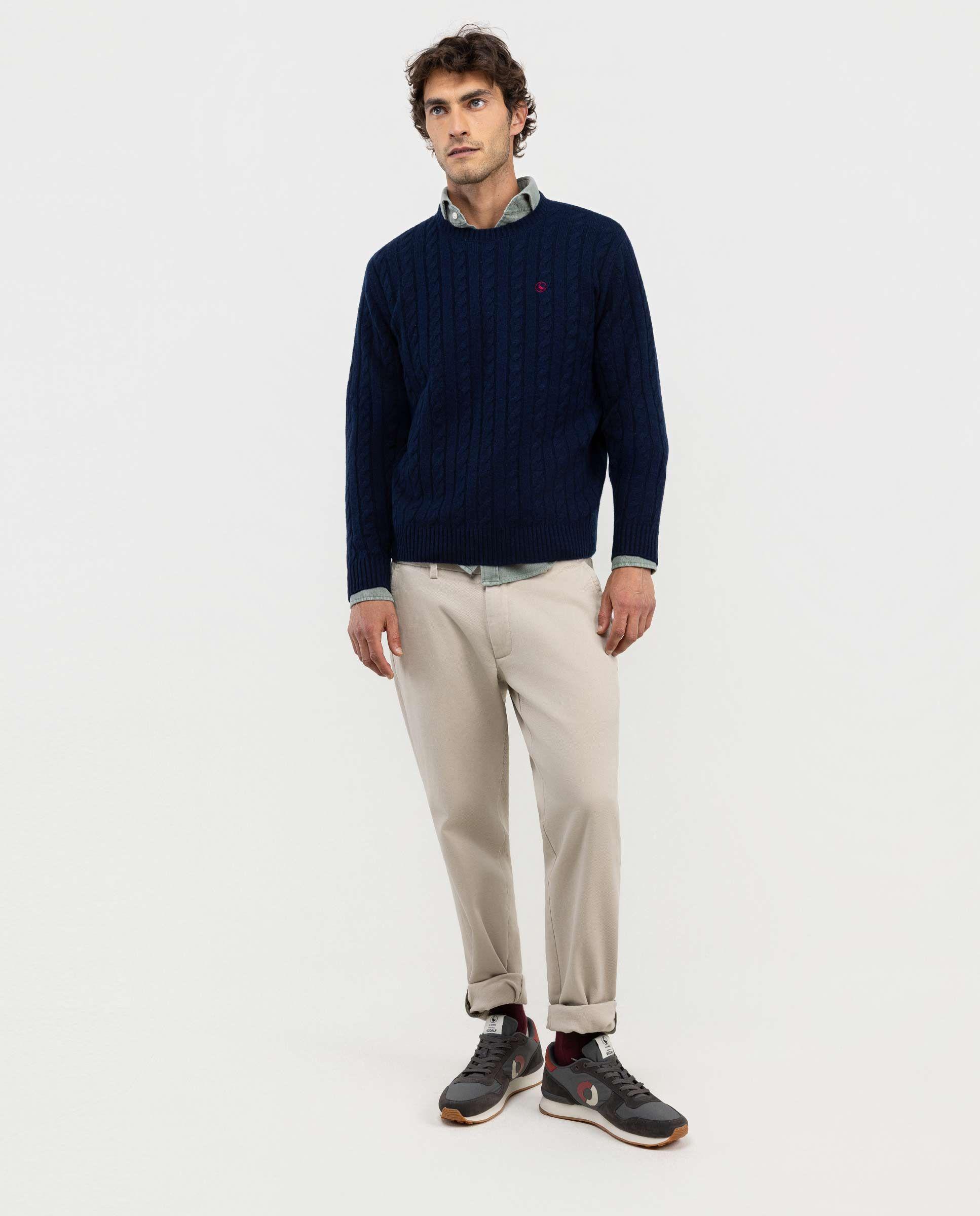 Jersey de Ochos Cuello Caja Marino HOMBRE OI 25-0