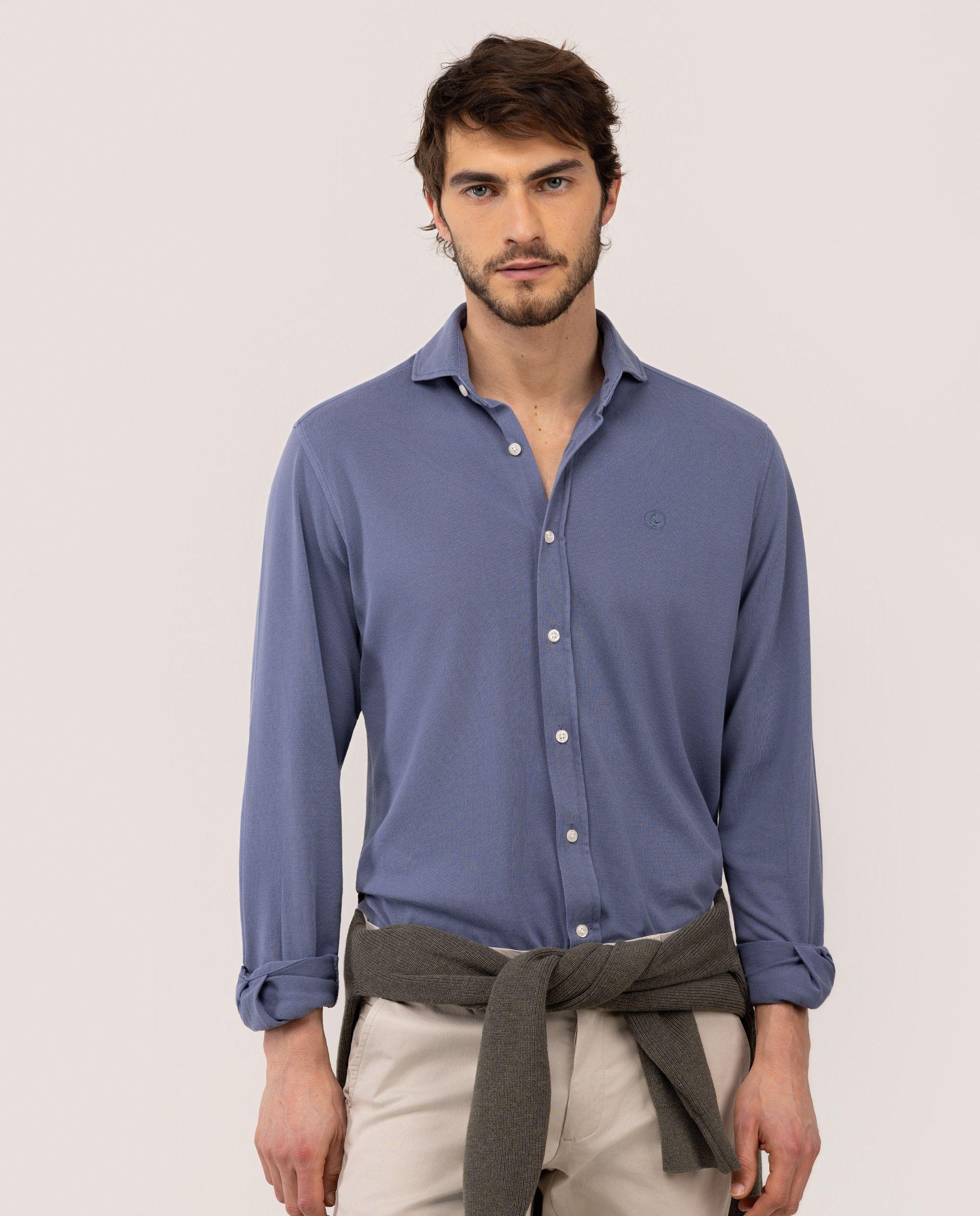 Camisa Piqué Marino HOMBRE PV 26-2