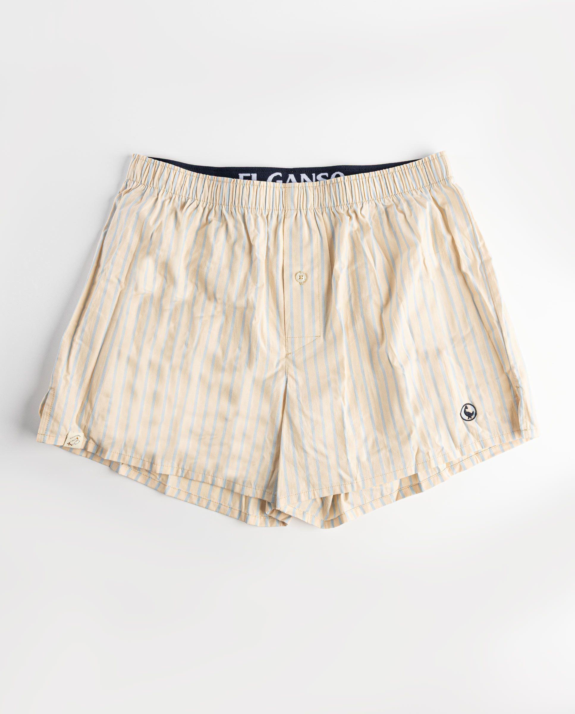 Pack Boxer Plana Raya Butcher Azul Estampado Gansos Raya Butcher Amarilla UNISEX OI 25-2