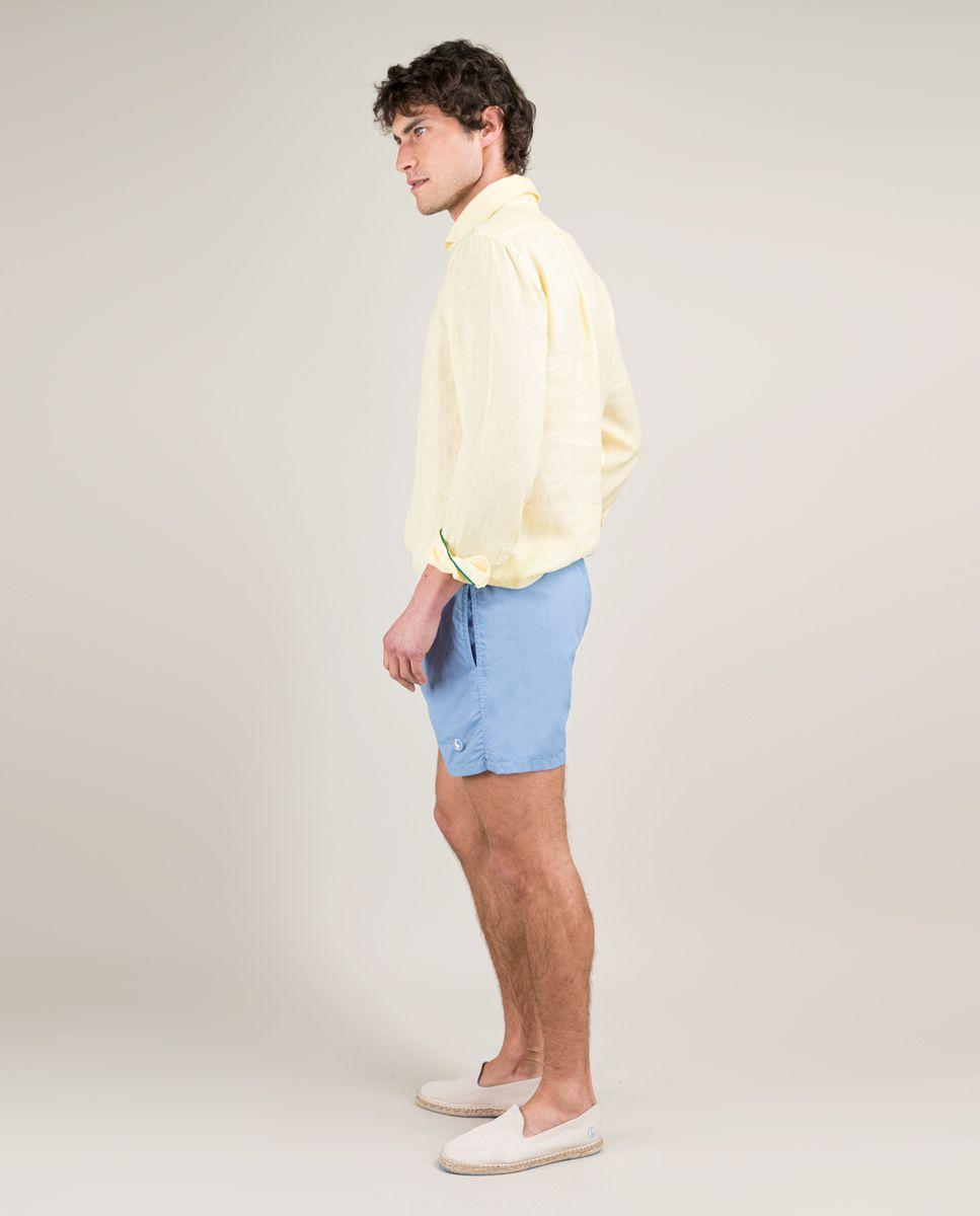 Bañador Liso Garment Dyed Azul HOMBRE PV 25-2