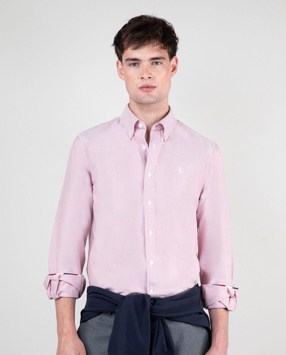 Camisa Oxford Liso Rojo-0