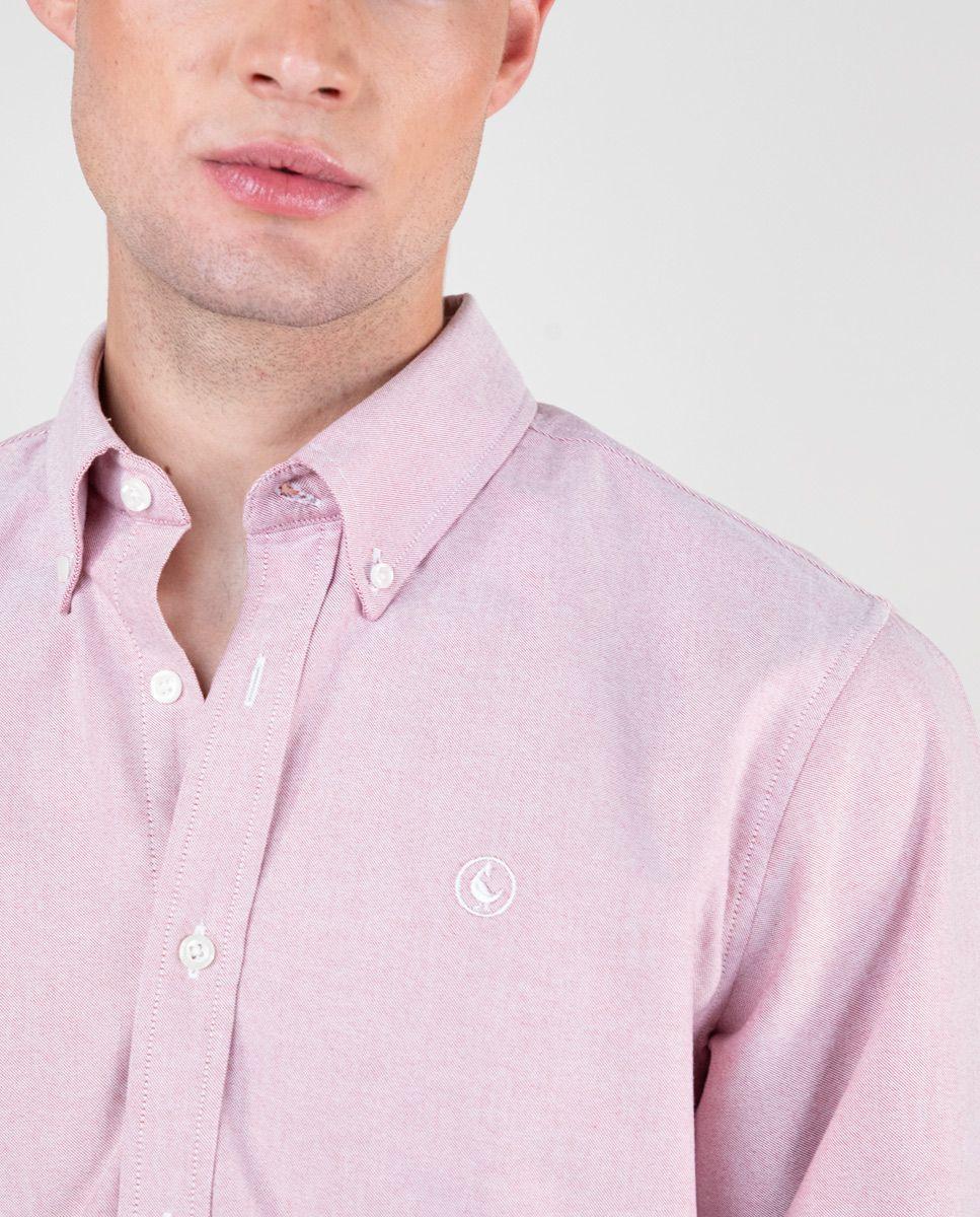 Camisa Oxford Liso Rojo-4