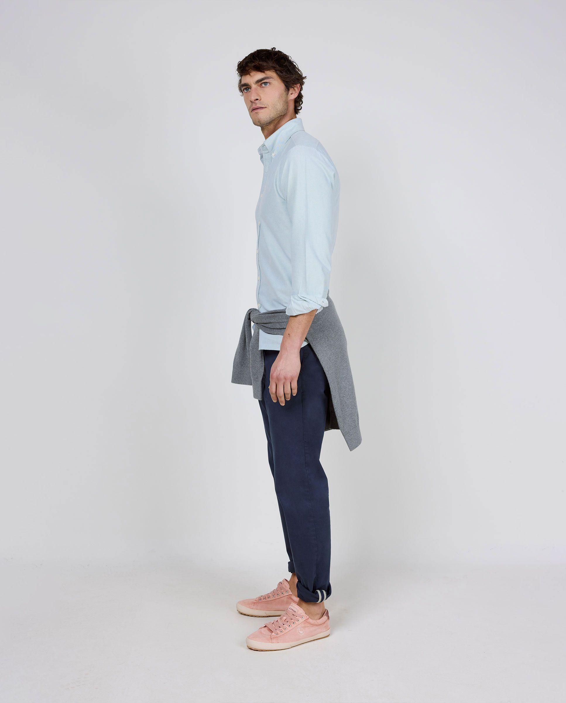 Camisa Oxford Liso Verde HOMBRE PV 26-2