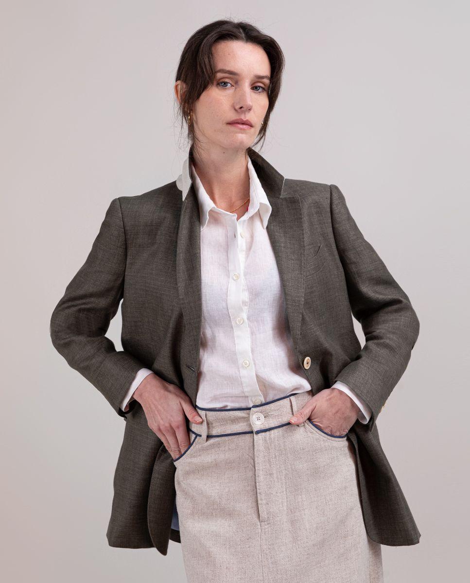 Americana Lino Verde MUJER PV 25-0