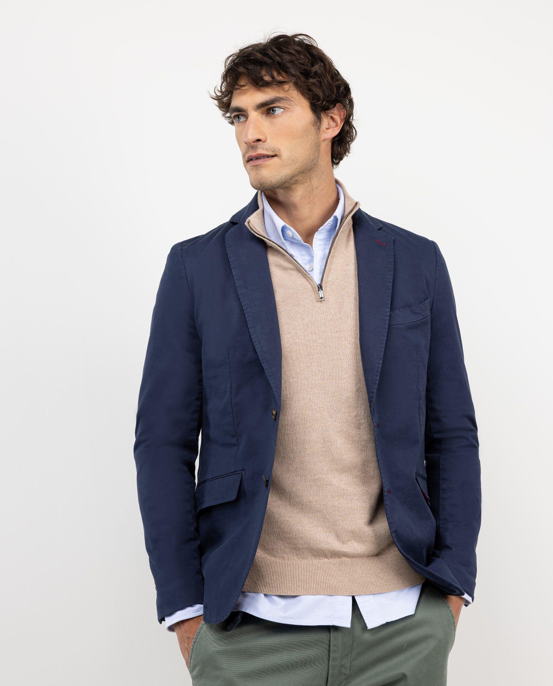 Americana Twill Tinte en Prenda Marino HOMBRE OI 25-1