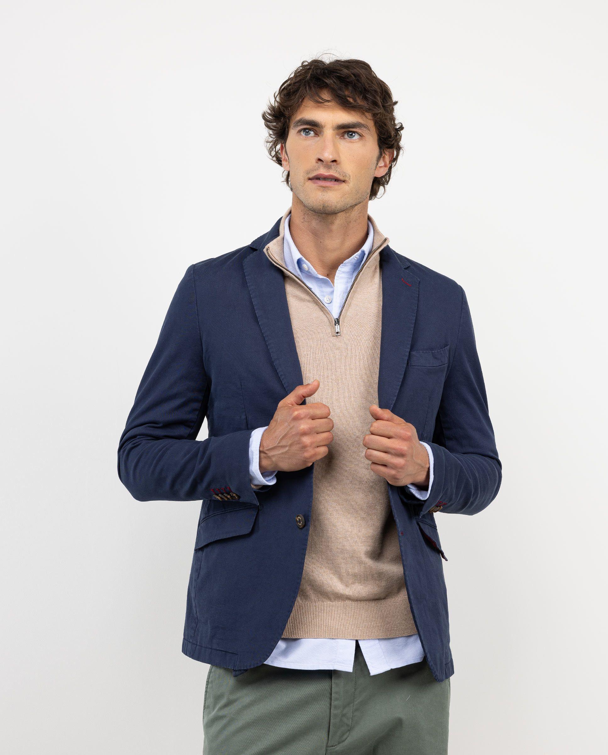 Americana Twill Tinte en Prenda Marino HOMBRE OI 25-2