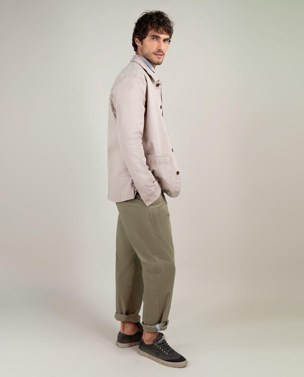 Sobrecamisa Algodón Garment Dyed Beige HOMBRE PV 25-2