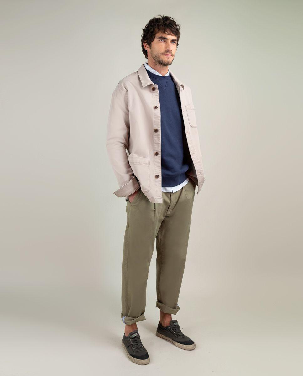 Sobrecamisa Algodón Garment Dyed Beige HOMBRE PV 25-3