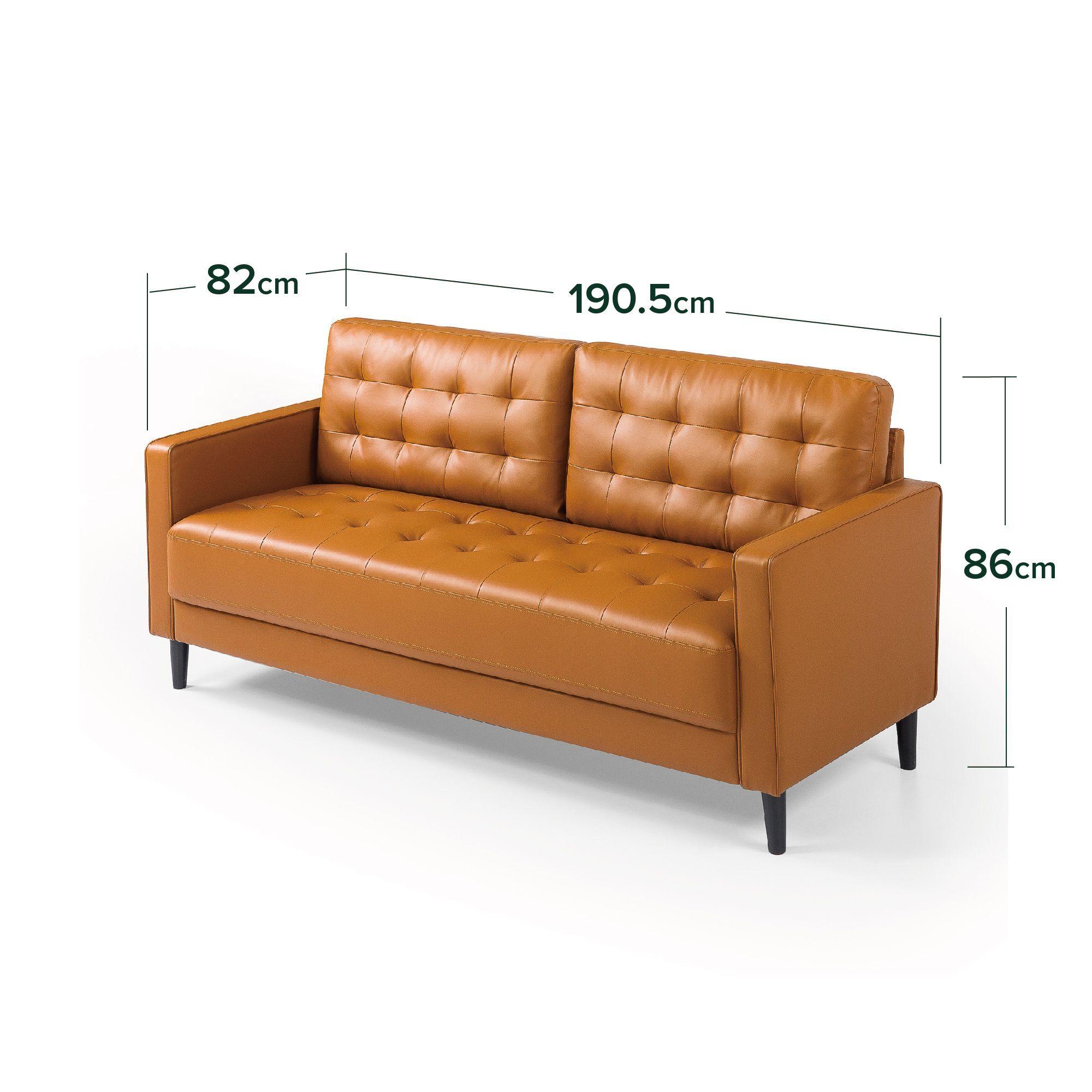 Sofá Zinus Benton 3 cuerpos Cognac-5