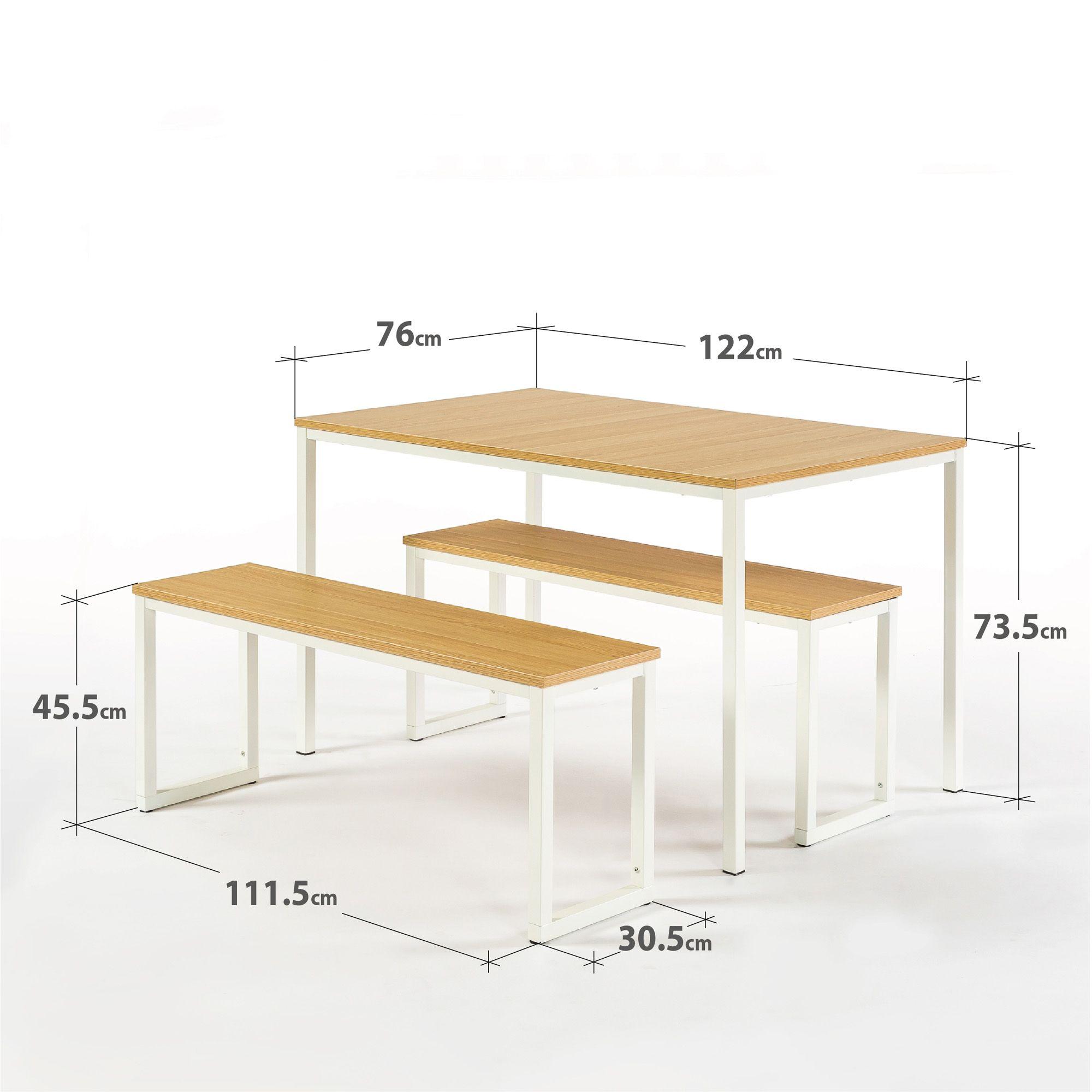 Mesa Soho Zinus con 2 bancas 76x122x74cm-2