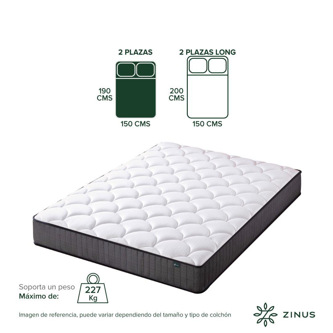 Colchón Zinus 2 Plazas 150x190x20cm Espuma y Resortes Pocket-3