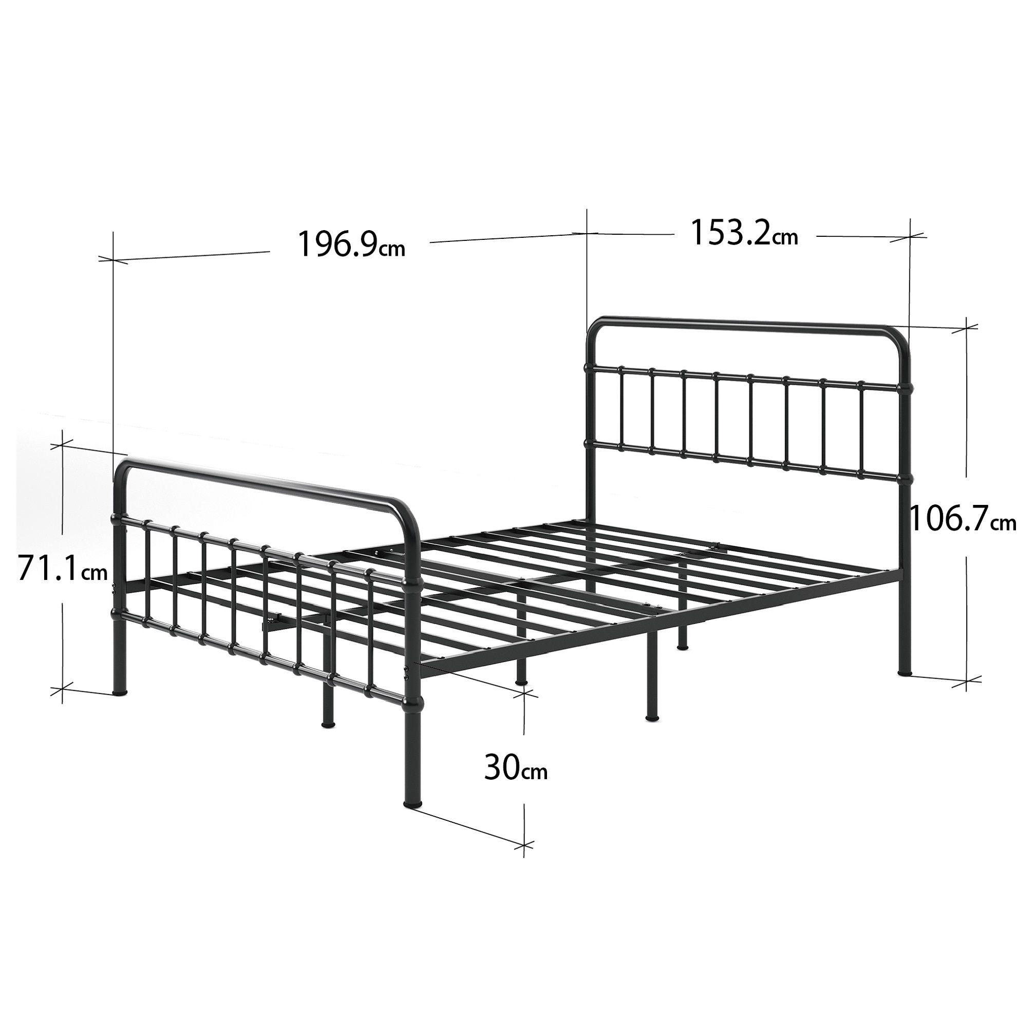 Base de cama metal negra FLORENCE Zinus 2 plazas 150x190x36-2