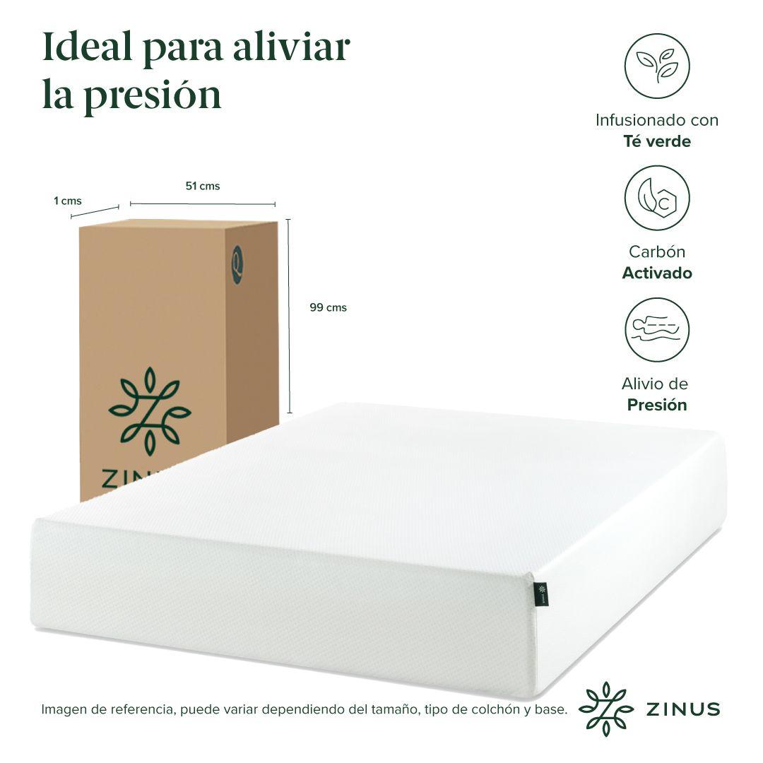 Cama Cambril Zinus Colchon Espuma Green Tea King-4