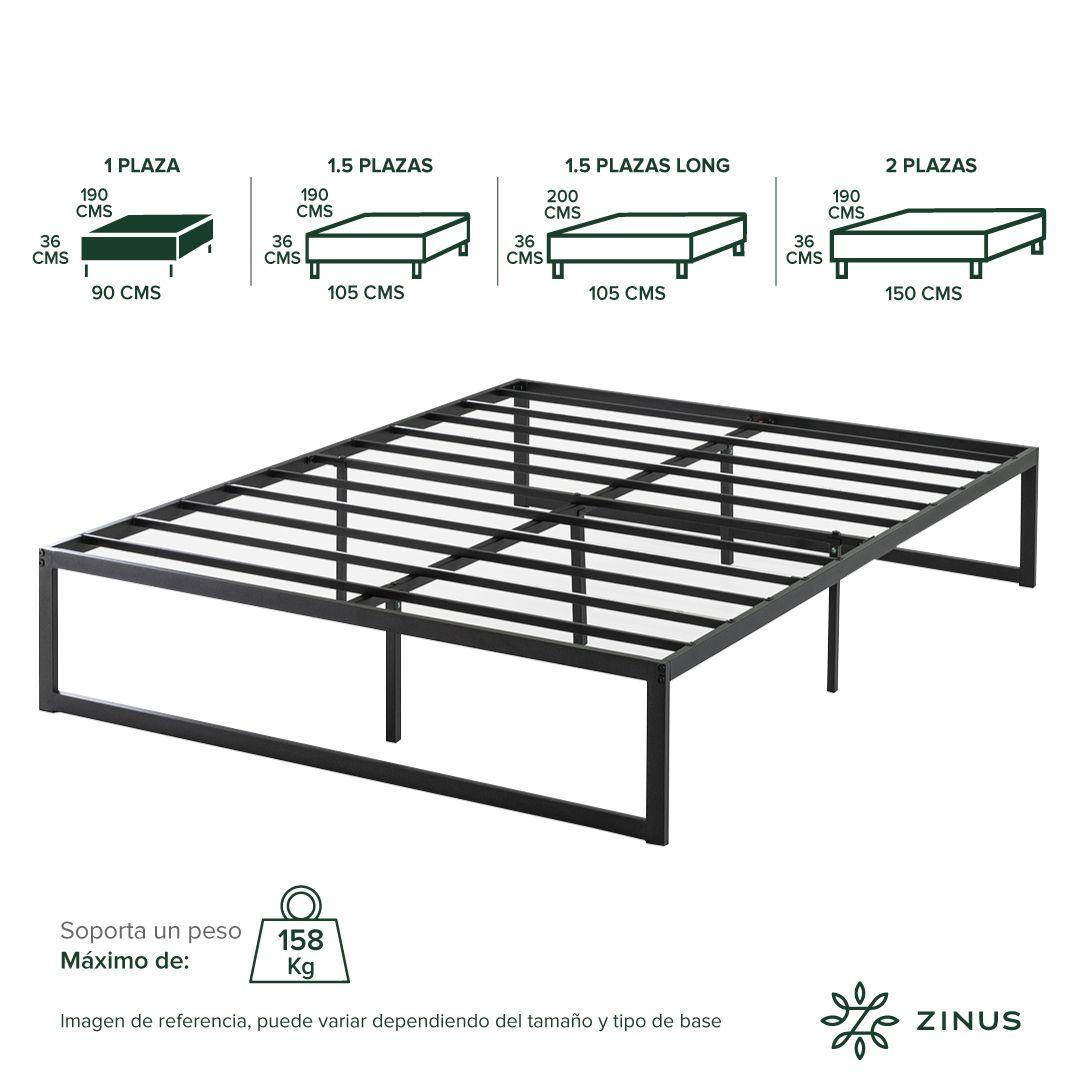 Base de cama ABEL Zinus 1 plaza 90x190x36cm-2