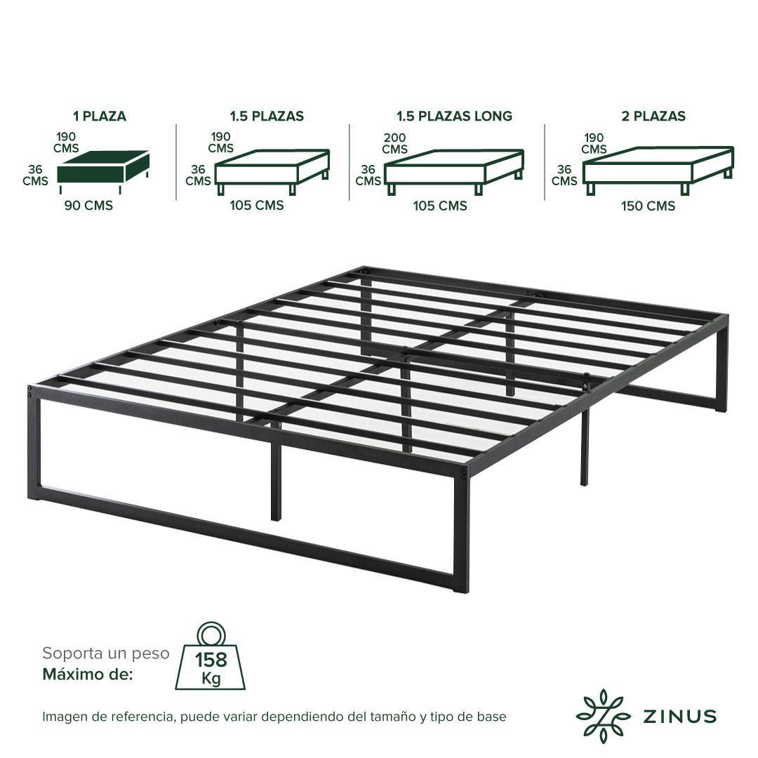 Base de cama ABEL Zinus 1 plaza 90x190x36cm-2