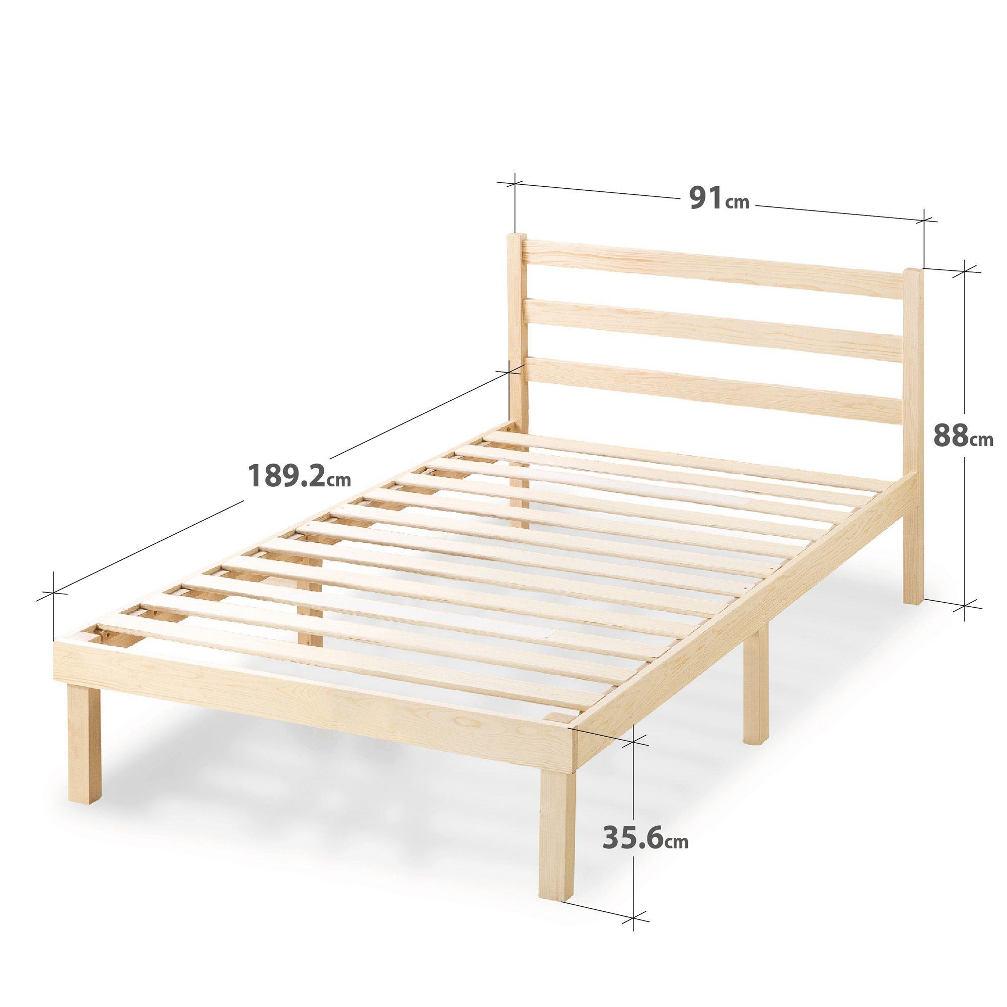 Base de cama Europea con respaldo Zinus 1 plaza 90x190x36cm-1