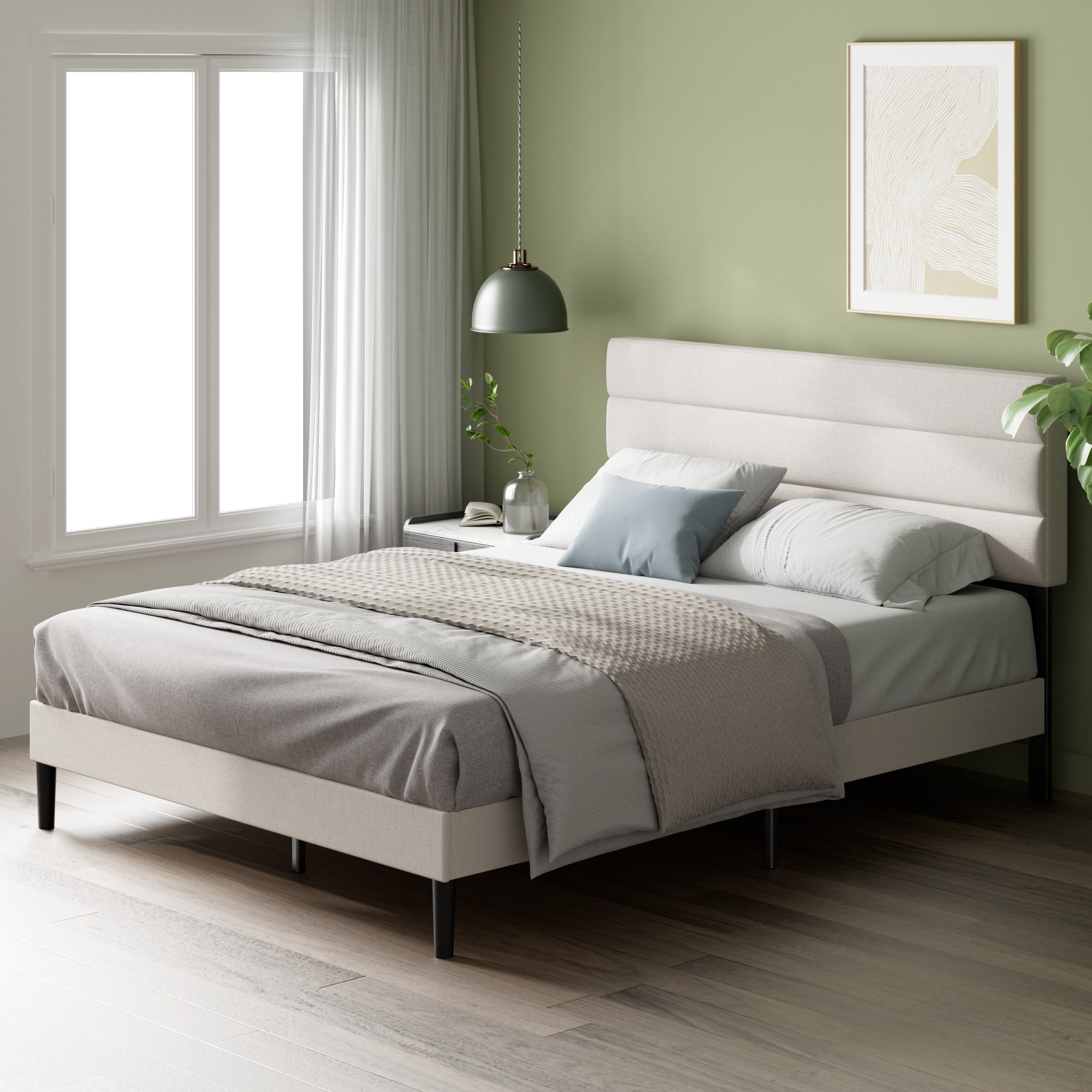 Base de Cama Premium Zinus  1P 90x190x30cm Piper Respaldo-4