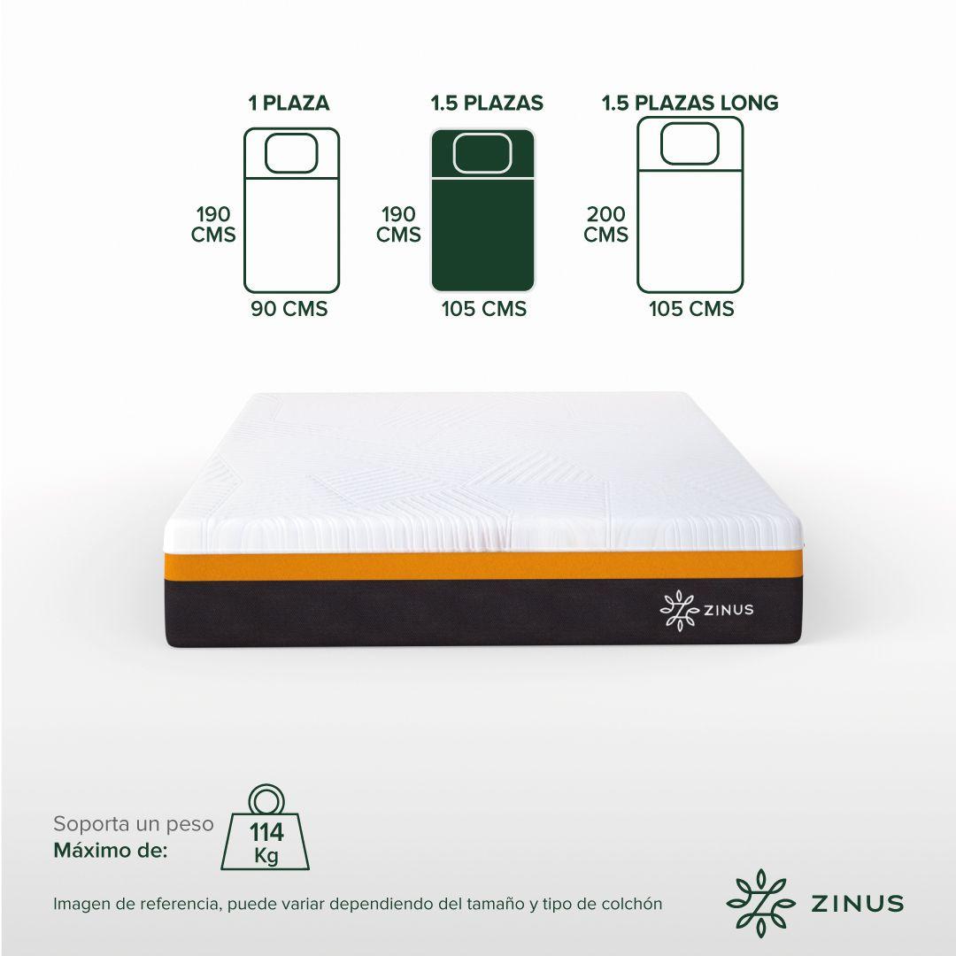 Colchón Zinus 1.5 Plazas 105x190x30cm  Regula la Temperatura-2