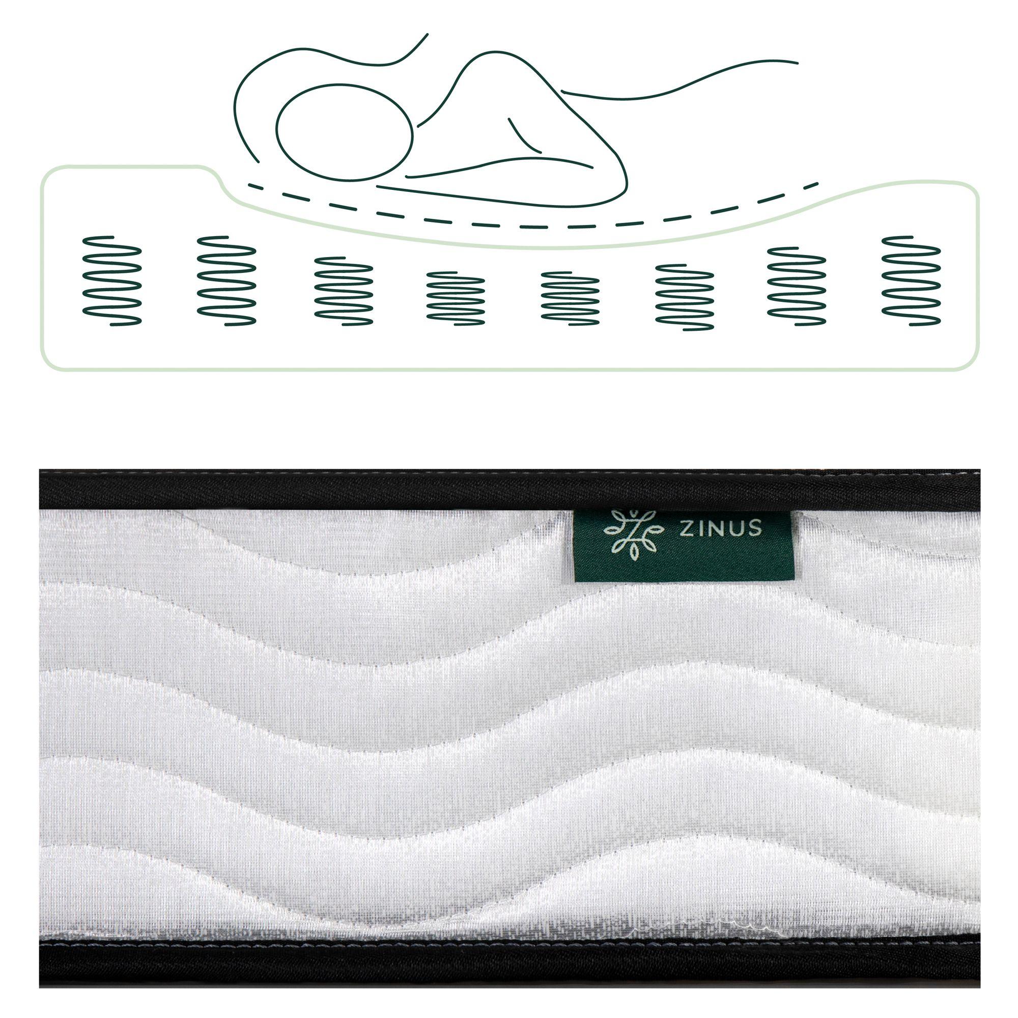 Colchón 1.5 plazas long Tight Resortes Bonnell Zinus 105x200x15cm-2