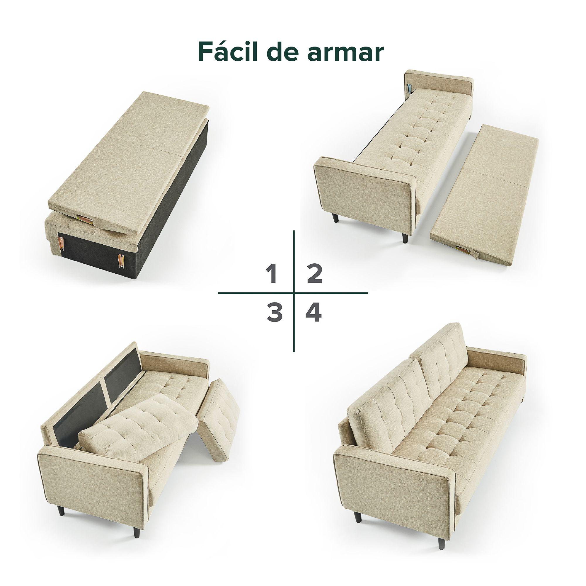 Sofá Zinus benton 2 cuerpos Beige-3