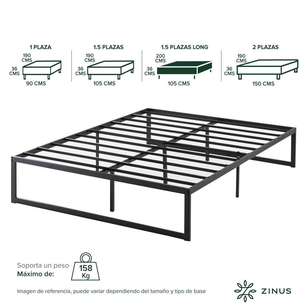 Base de cama ABEL Zinus 1.5 plazas long 105x200x36cm-2
