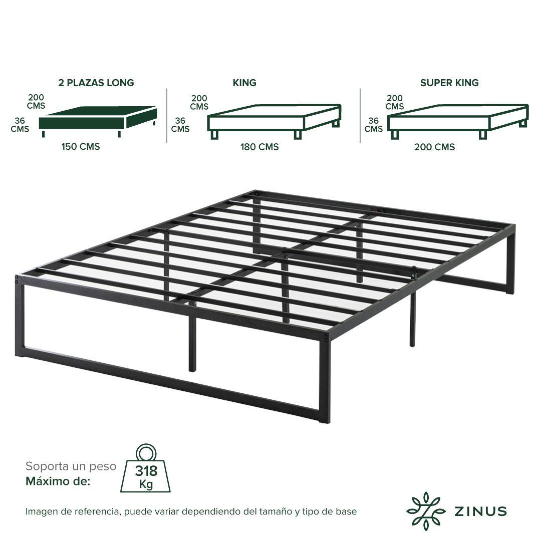 Base de cama ABEL Zinus 2 plazas long 150x200x36cm-3
