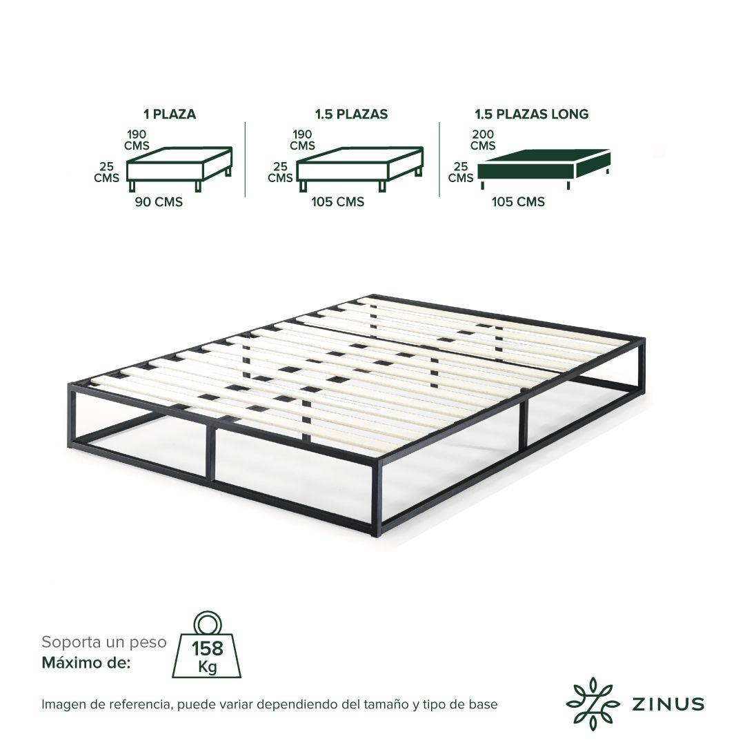 Base de cama JOSEPH Zinus 1.5 plazas Long 105x200x25cm-2