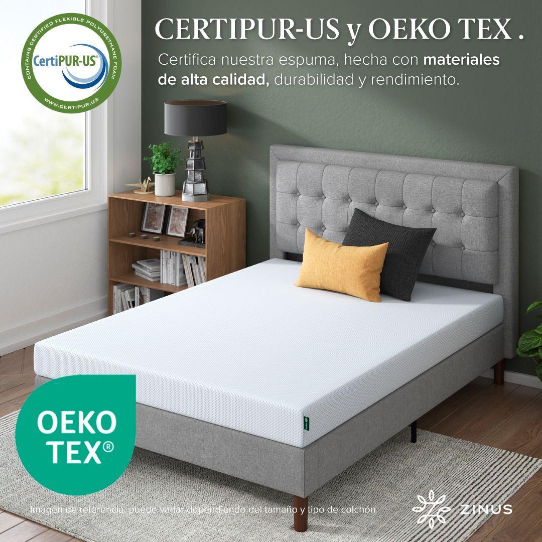 Colchón Zinus 1.5 Plazas Long 105x200x15cm Espuma y Fresco-5