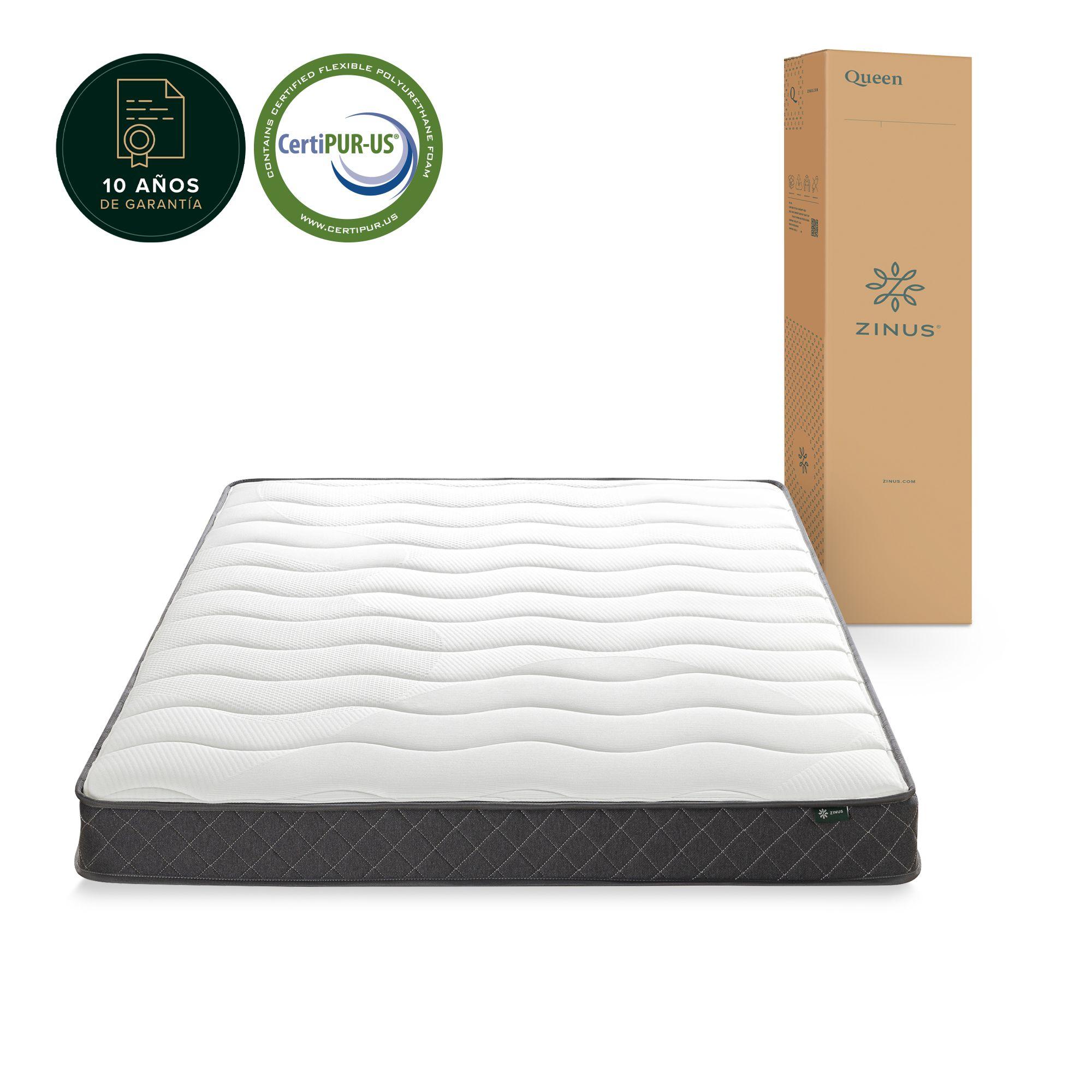 Colchón 1 plaza Tight Top Resortes Bonnell Zinus 90x190x15cm-8