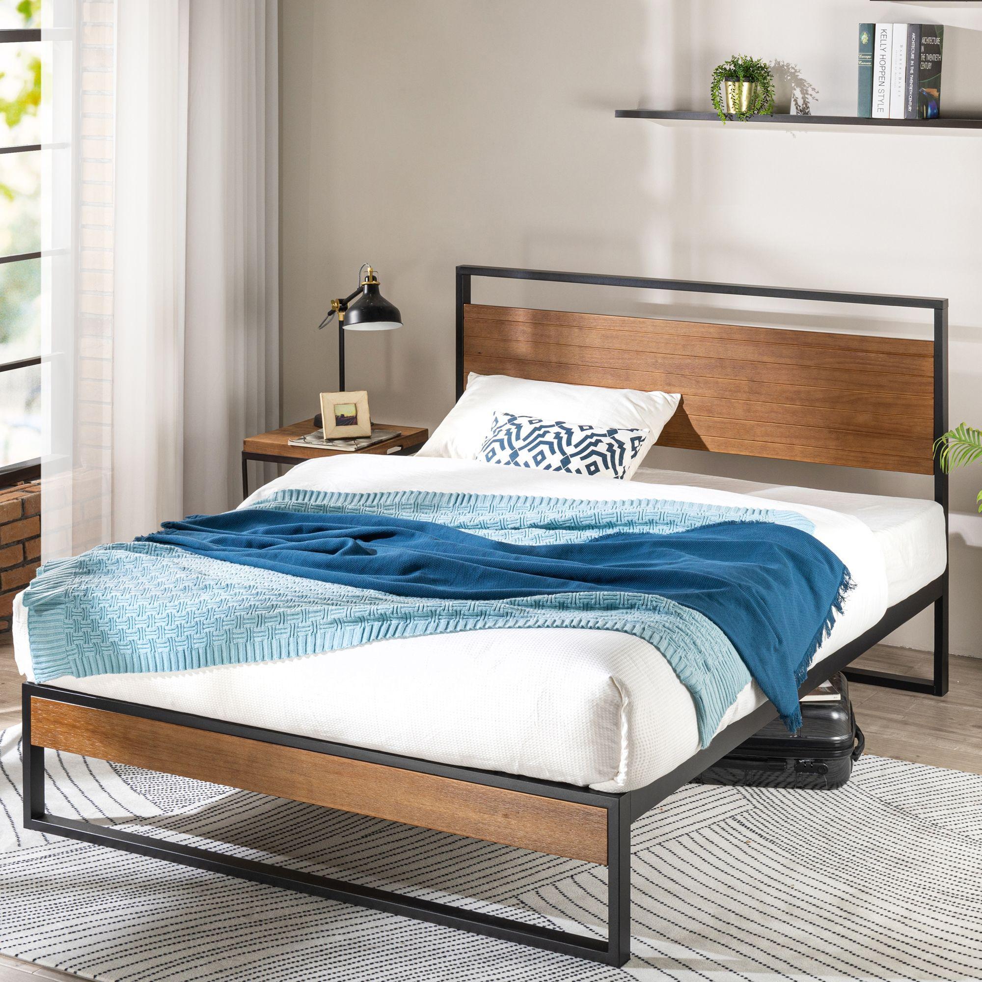 Base cama con respaldo SUZANNE Zinus 2 plazas 150x190x36cm-2
