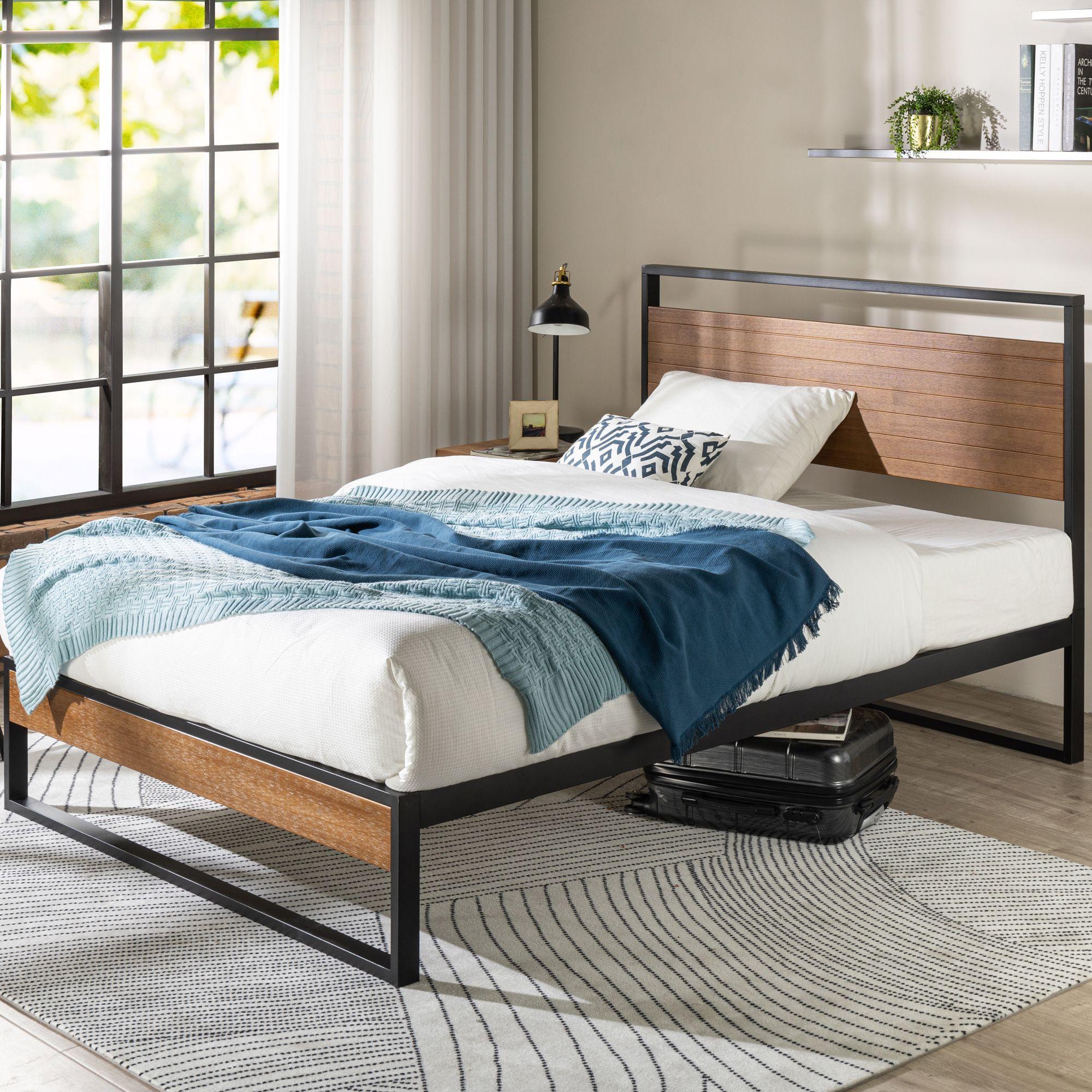 Base cama con respaldo SUZANNE Zinus 2 plazas 150x190x36cm-3
