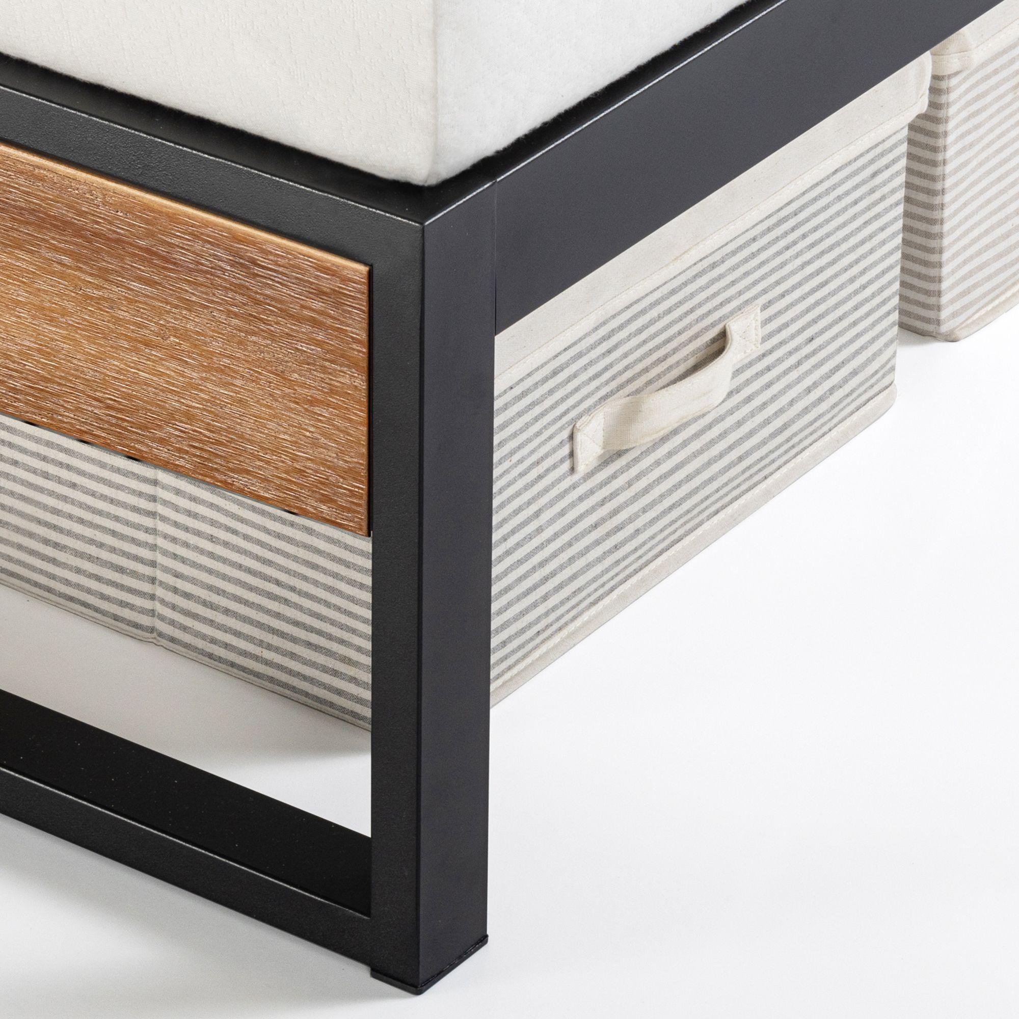 Base cama con respaldo SUZANNE Zinus 2 plazas 150x190x36cm-4