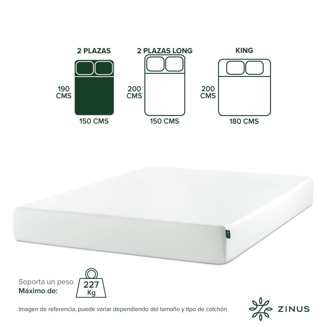 Colchón Zinus 2 Plazas 150x190x25cm Espuma Alivia Presión-3