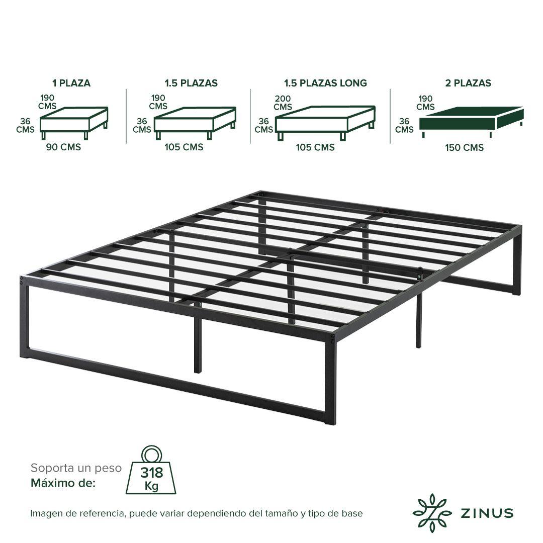 Base de cama ABEL Zinus 2 plazas 150x190x36cm-2