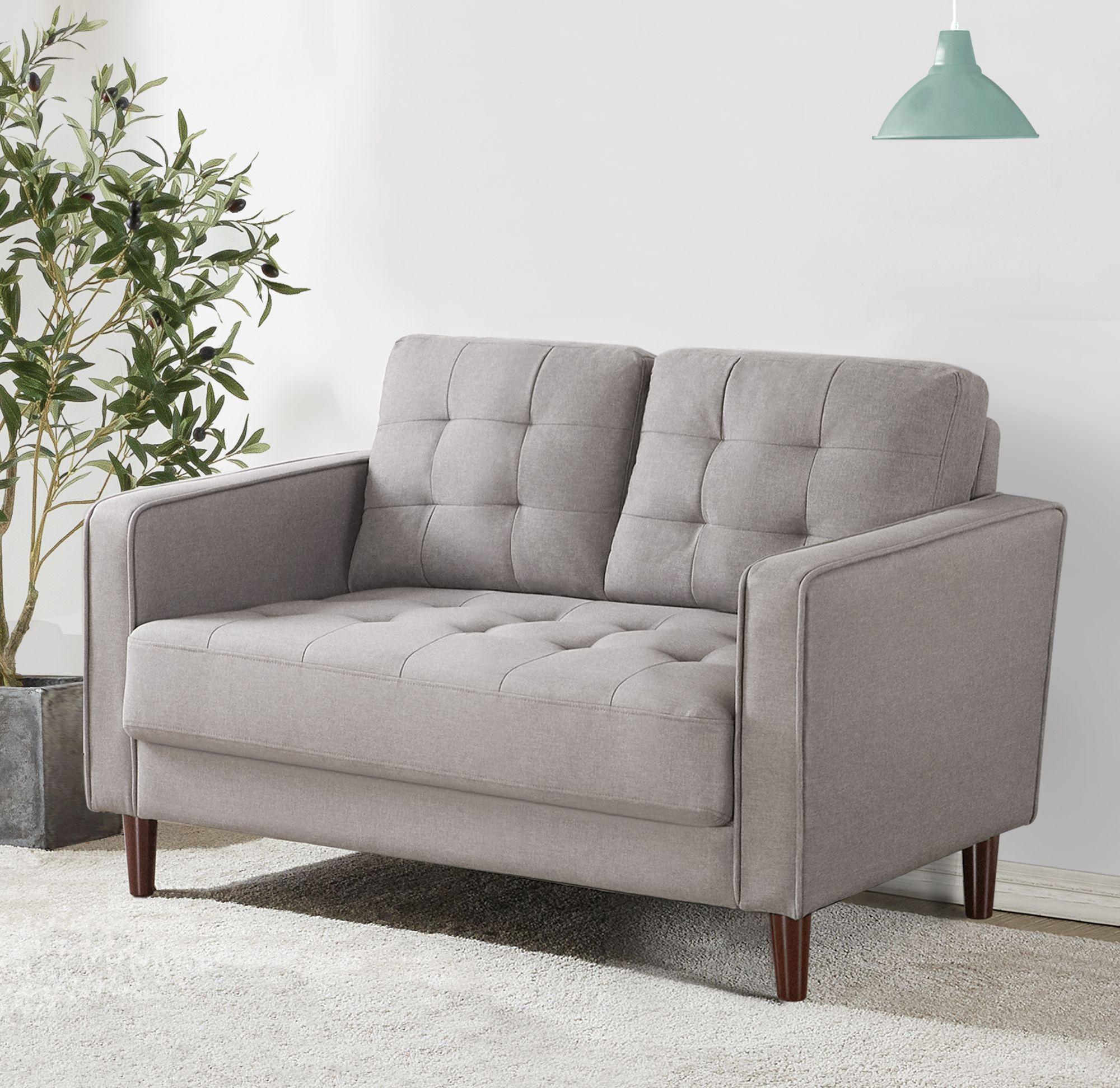 Sofá Zinus Benton Mid-Century  Gris Piedra  135cm-2