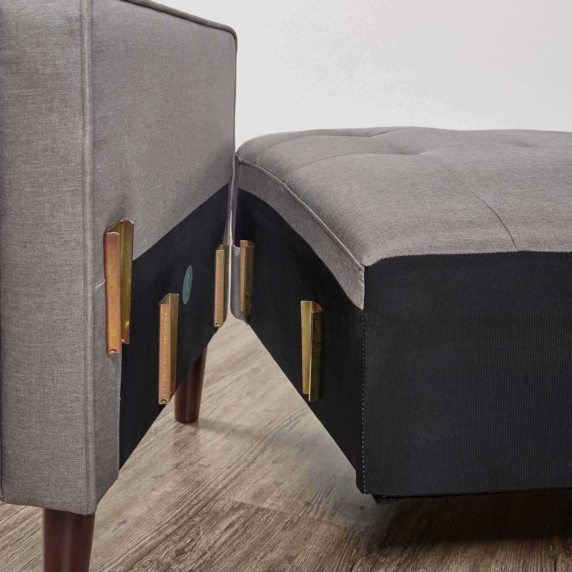 Sofá Zinus Benton Mid-Century  Gris Piedra  135cm-4
