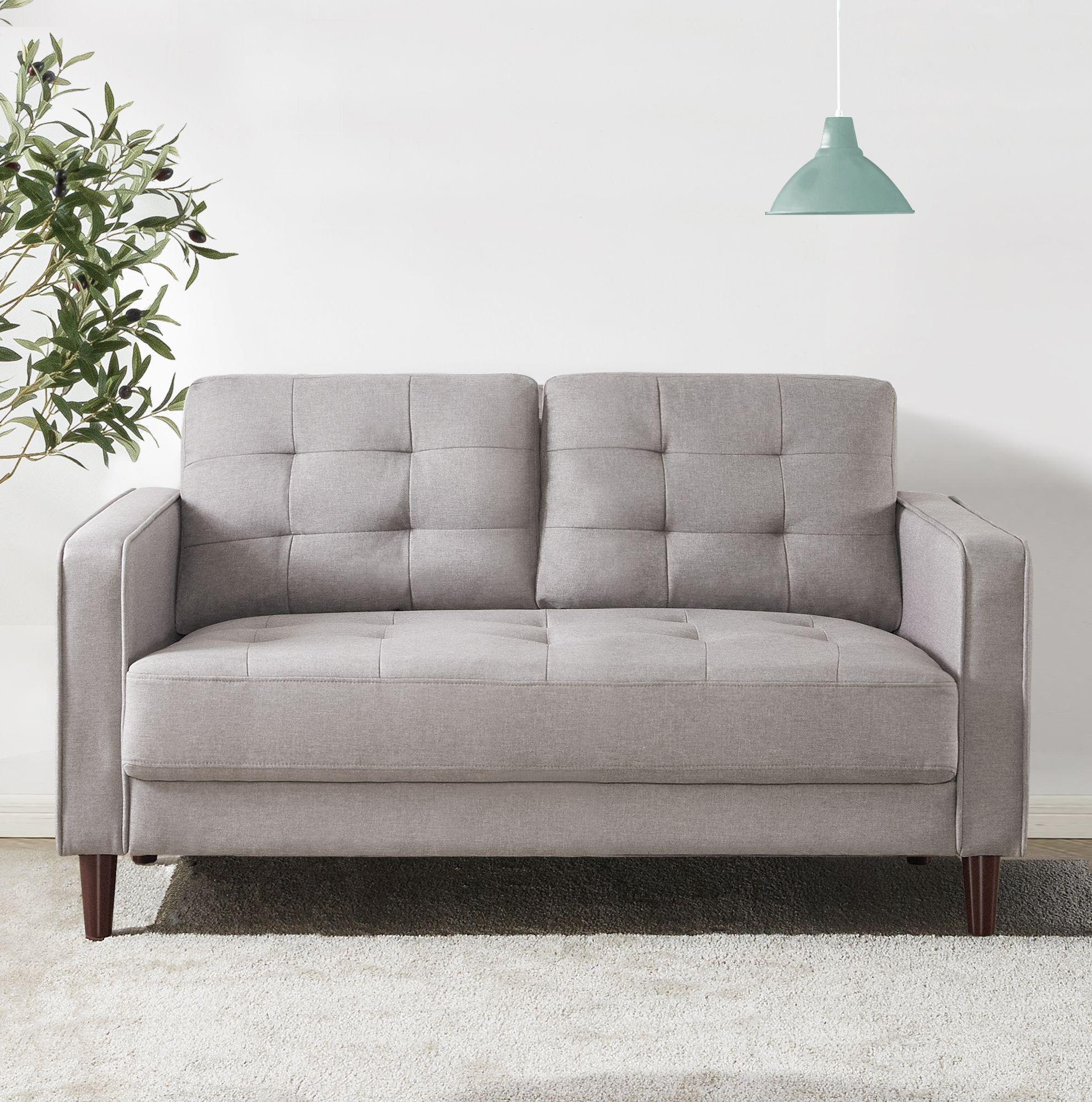 Sofá Zinus Benton Mid-Century  Gris Piedra  135cm-8
