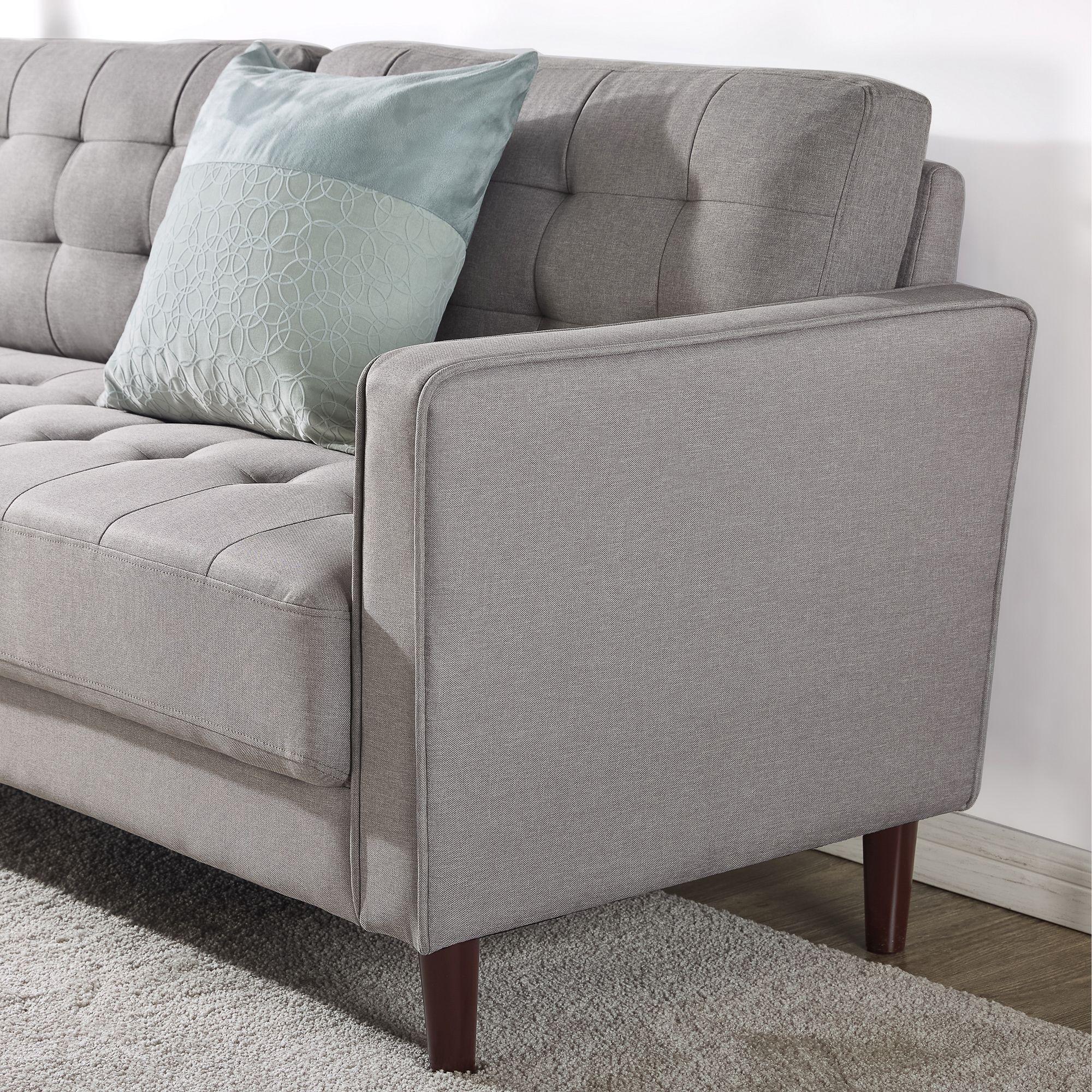 Sofá Zinus Benton Mid-Century  Gris Piedra  135cm-6