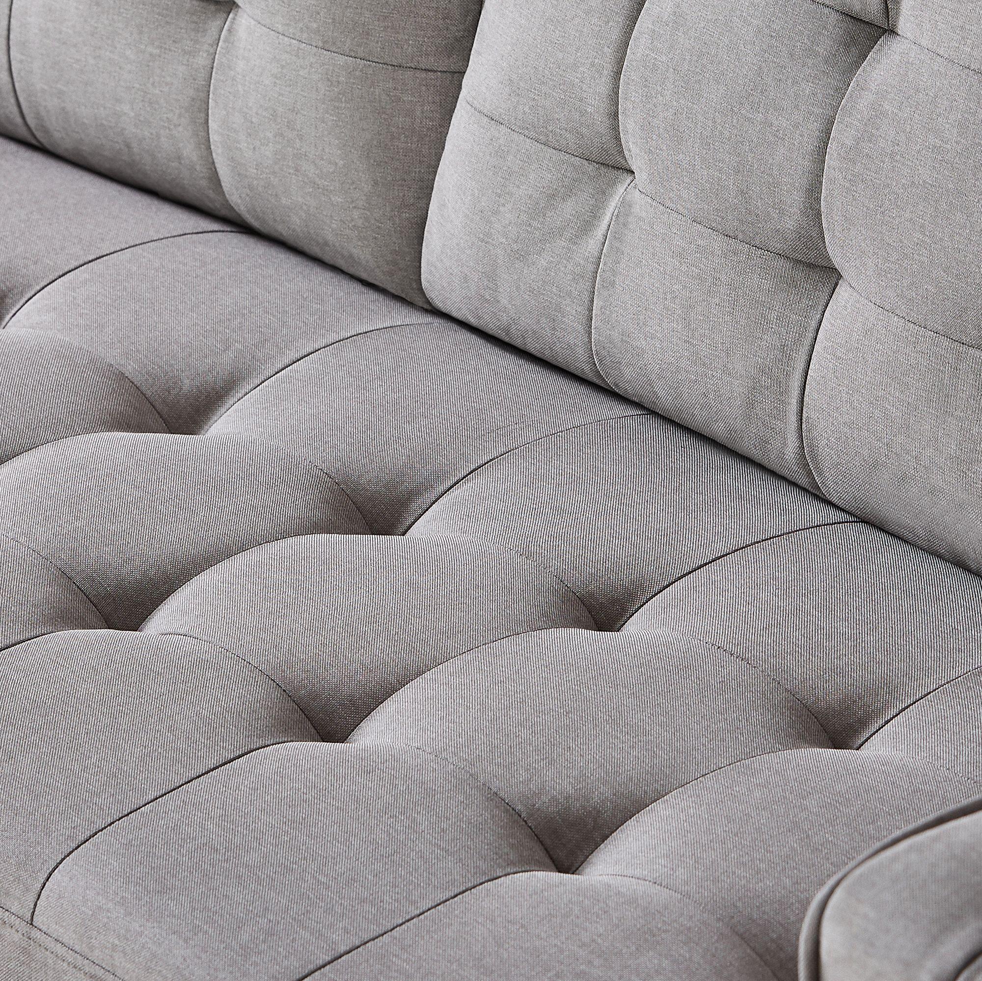 Sofá Zinus Benton Mid-Century  Gris Piedra  135cm-7