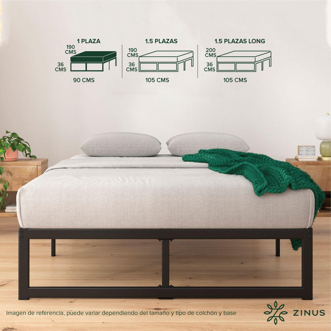 Cama Abel Zinus Colchón Espuma 1 Plaza 25cms-2