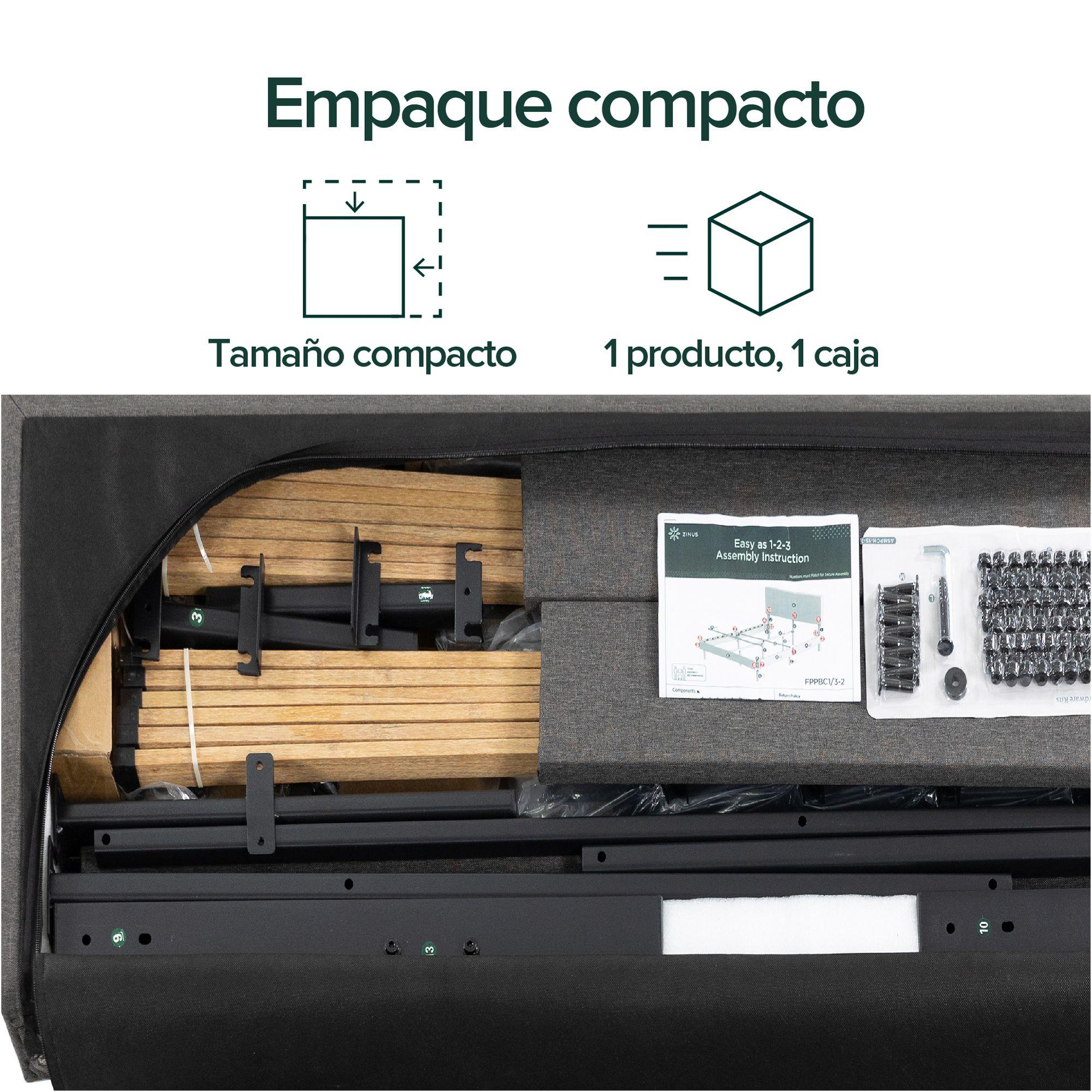 Cama Cambril Zinus Resortes Pocket 2 Plazas Long 30cms-3