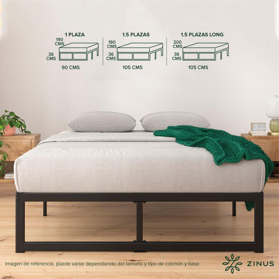 Cama Abel Zinus Colchón Espuma 2 Plazas 25cms-2